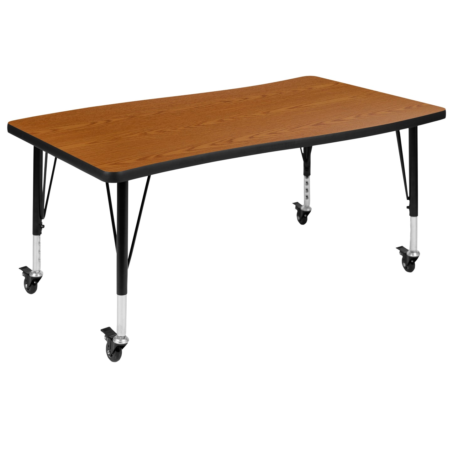 28"W x 48"L Oak Activity Table XU-A3048-CON-OAK-T-P-CAS-GG