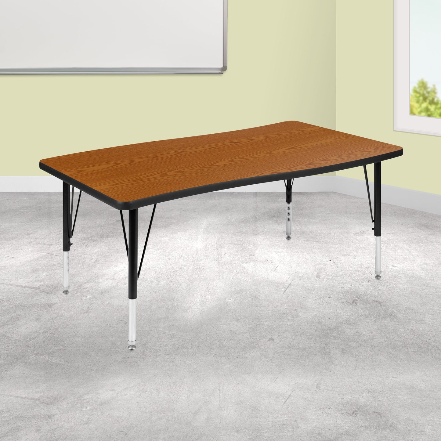 28"W x 48"L Oak Activity Table XU-A3048-CON-OAK-T-P-GG