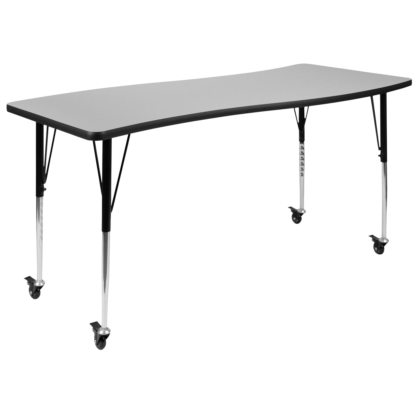 26"Wx60"L Grey Activity Table XU-A3060-CON-GY-T-A-CAS-GG