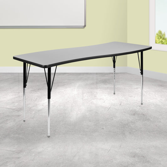 26"Wx60"L Grey Activity Table XU-A3060-CON-GY-T-A-GG