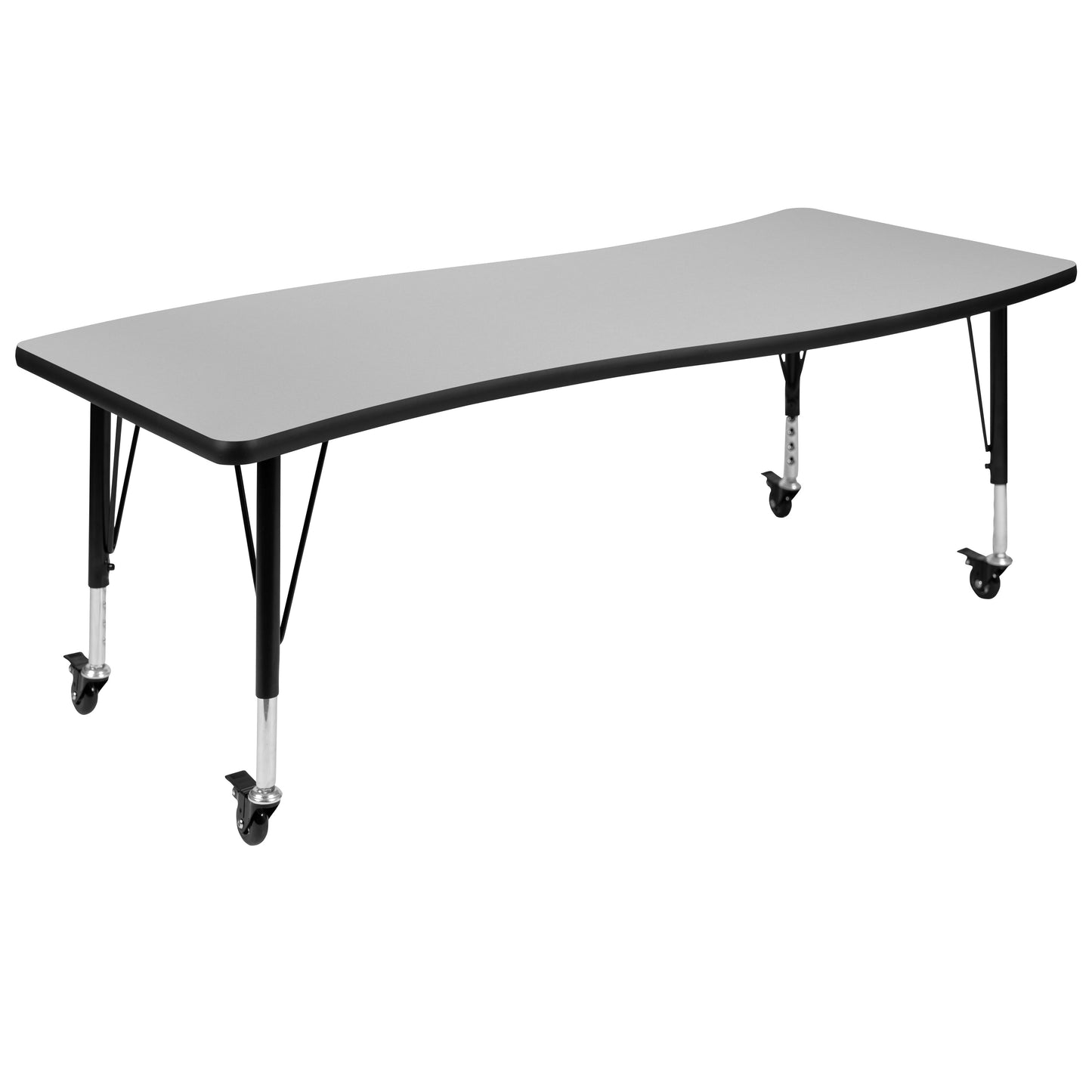 26"Wx60"L Grey Activity Table XU-A3060-CON-GY-T-P-CAS-GG