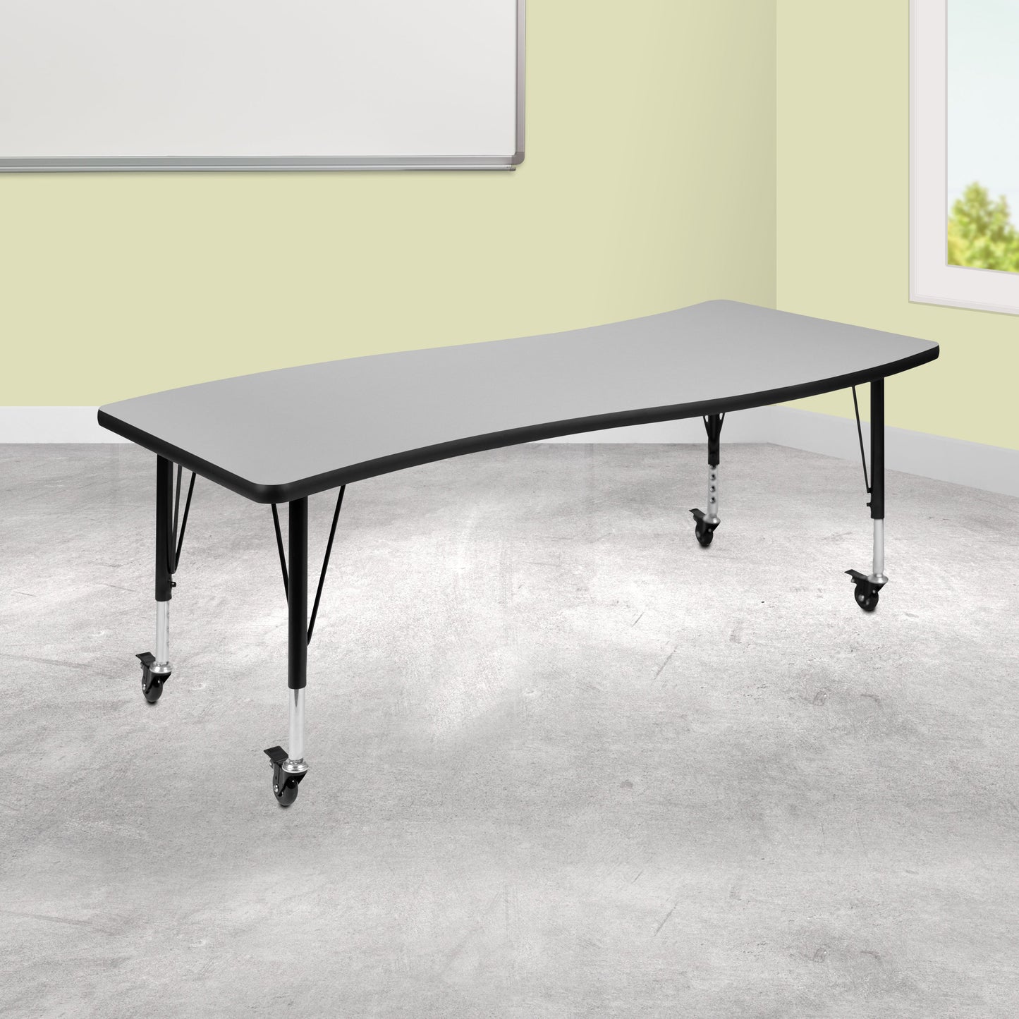 26"Wx60"L Grey Activity Table XU-A3060-CON-GY-T-P-CAS-GG