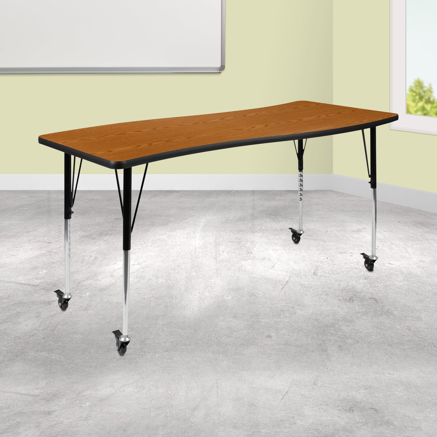 26"W x 60"L Oak Activity Table XU-A3060-CON-OAK-T-A-CAS-GG