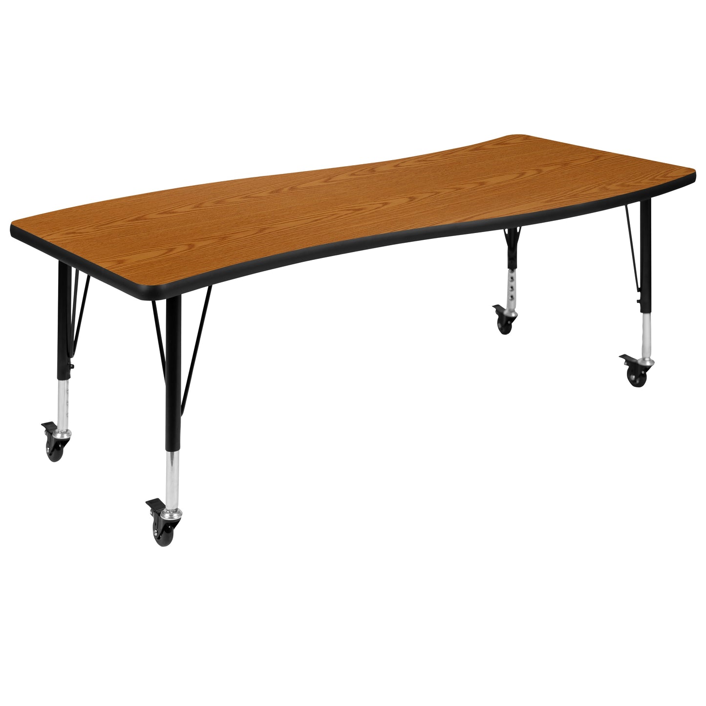 26"W x 60"L Oak Activity Table XU-A3060-CON-OAK-T-P-CAS-GG