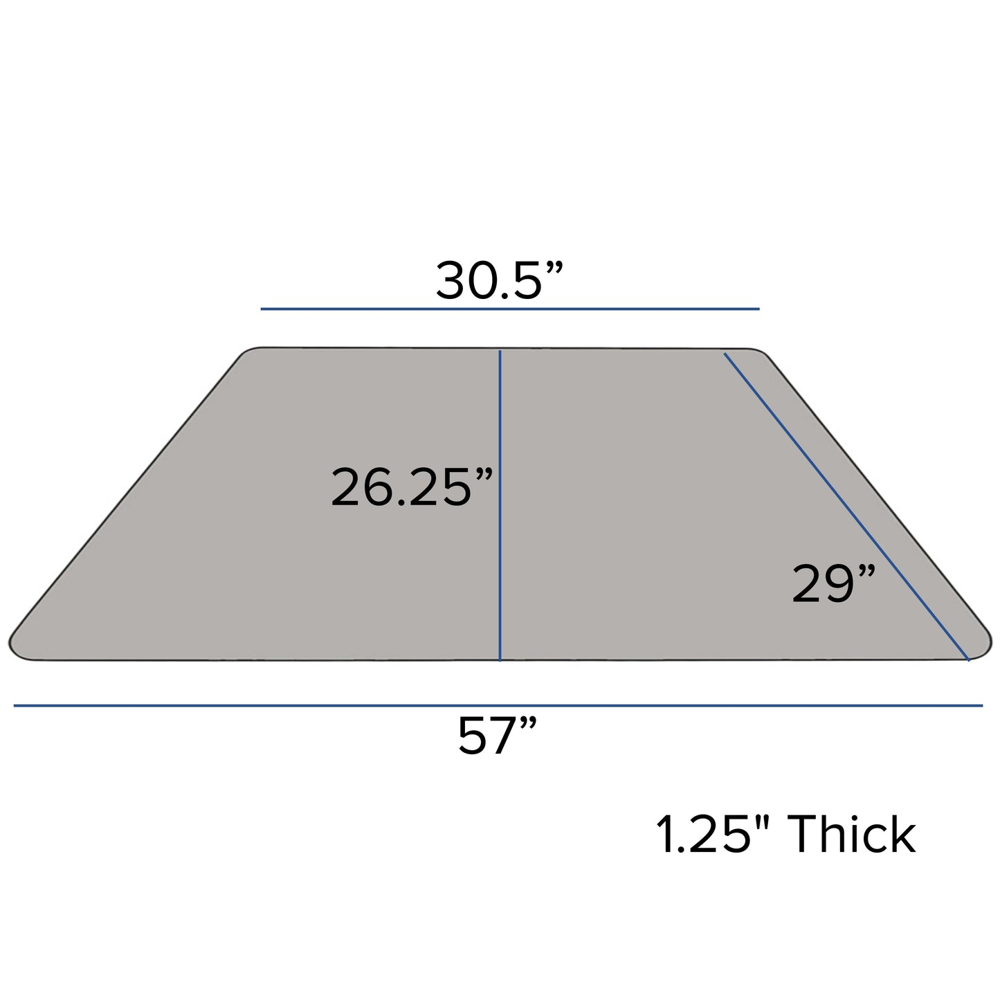 29x57 TRAP Grey Activity Table XU-A3060-TRAP-GY-H-A-CAS-GG