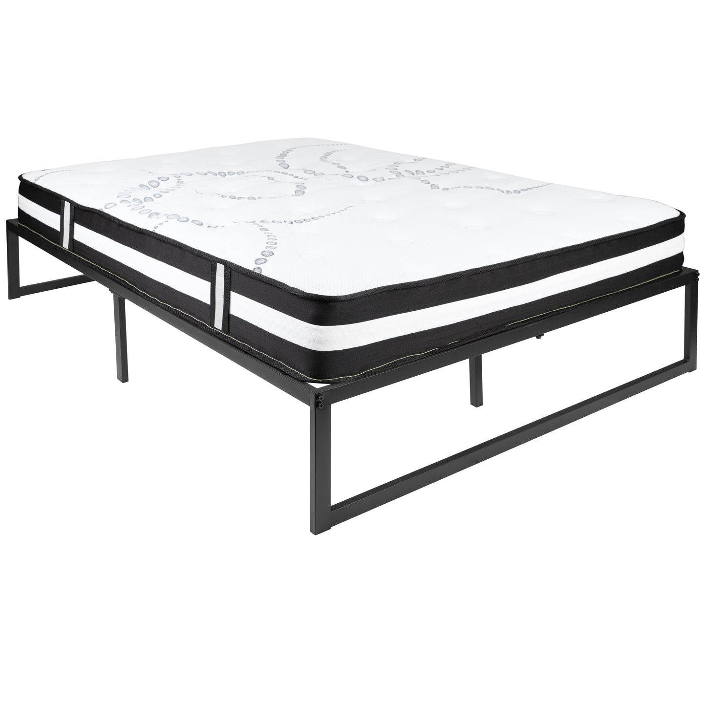 Full Bed Frame & Mattress Set XU-BD10-12PSM-F-GG