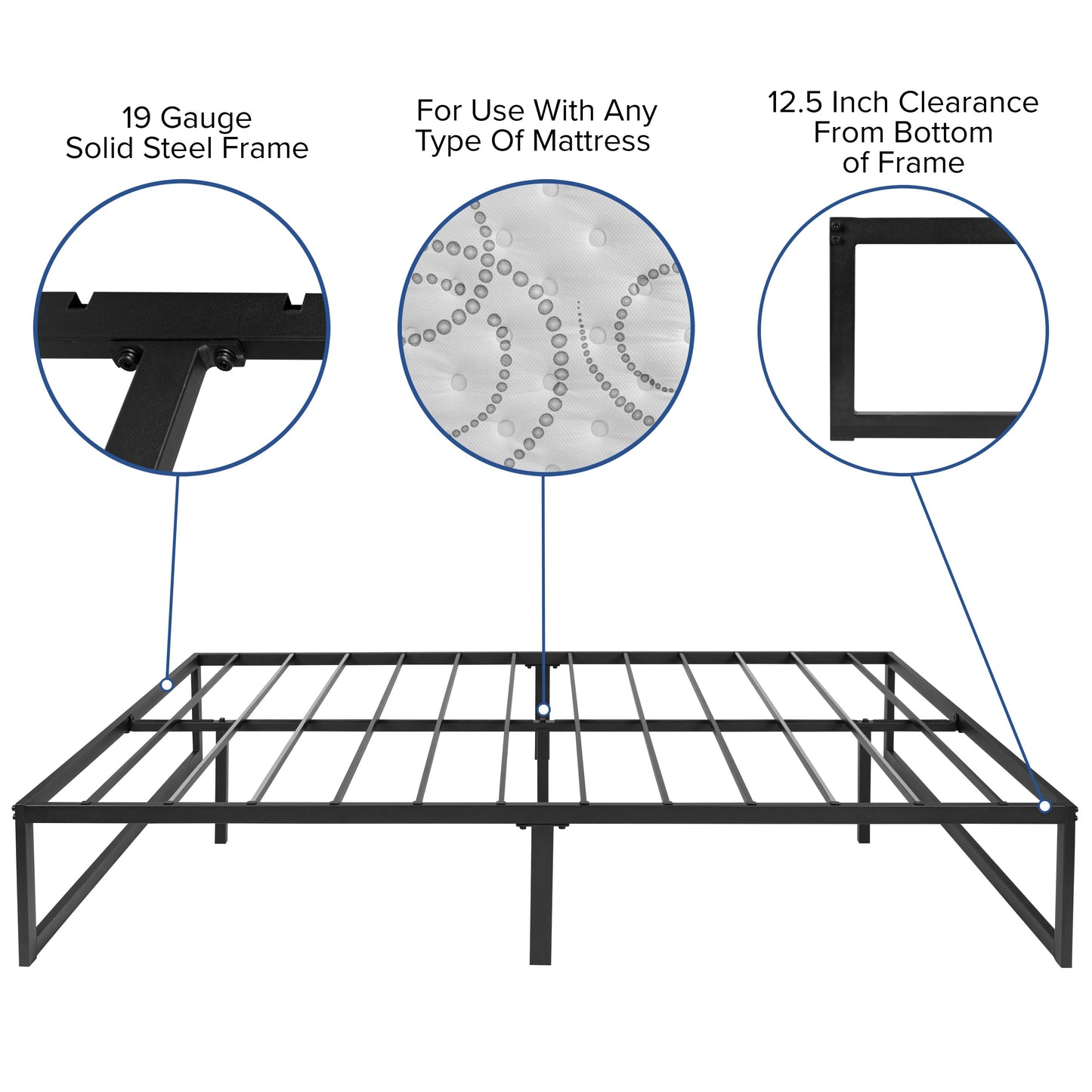 Full Bed Frame & Mattress Set XU-BD10-12PSM-F-GG