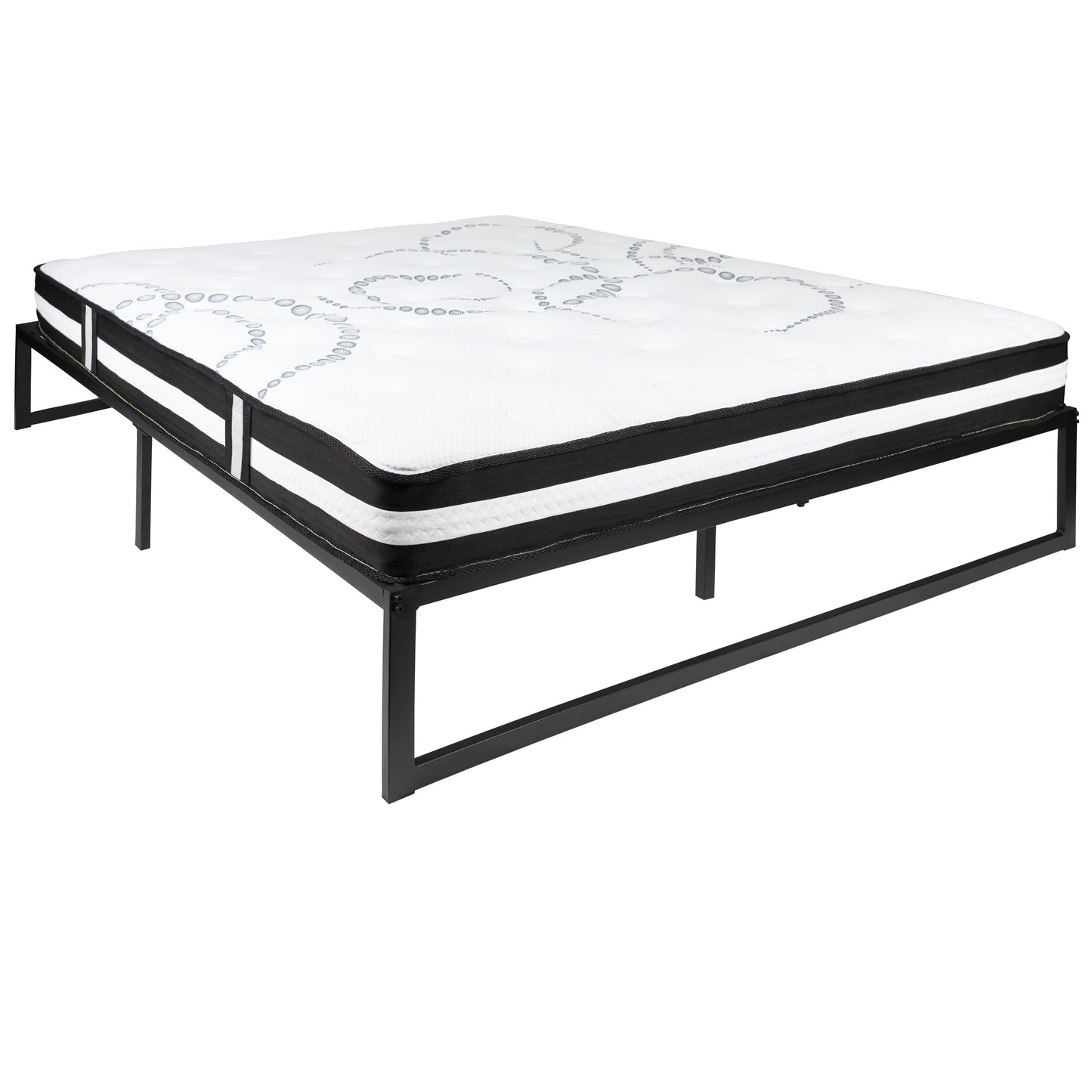 Queen Bed Frame & Mattress Set XU-BD10-12PSM-Q-GG