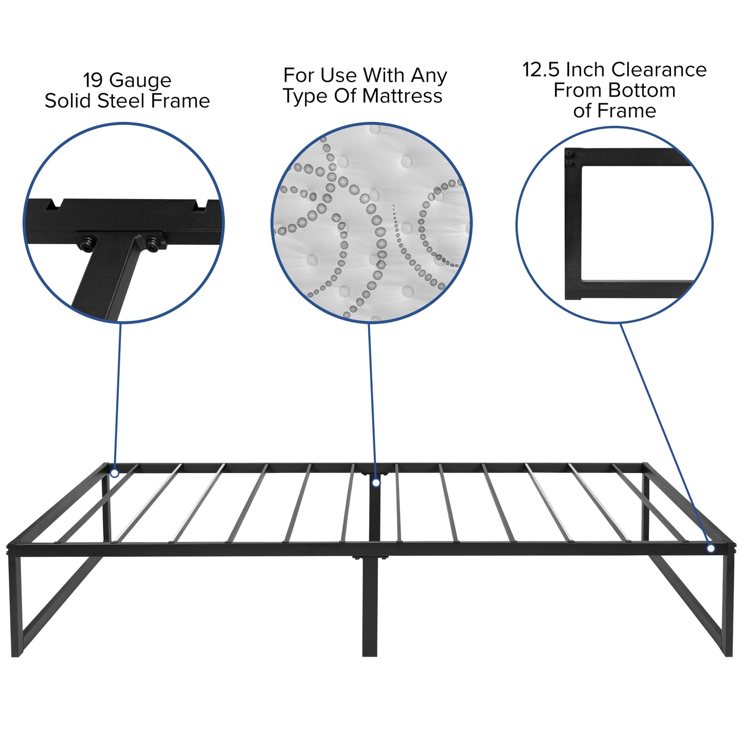 Twin Bed Frame & Mattress Set XU-BD10-12PSM-T-GG