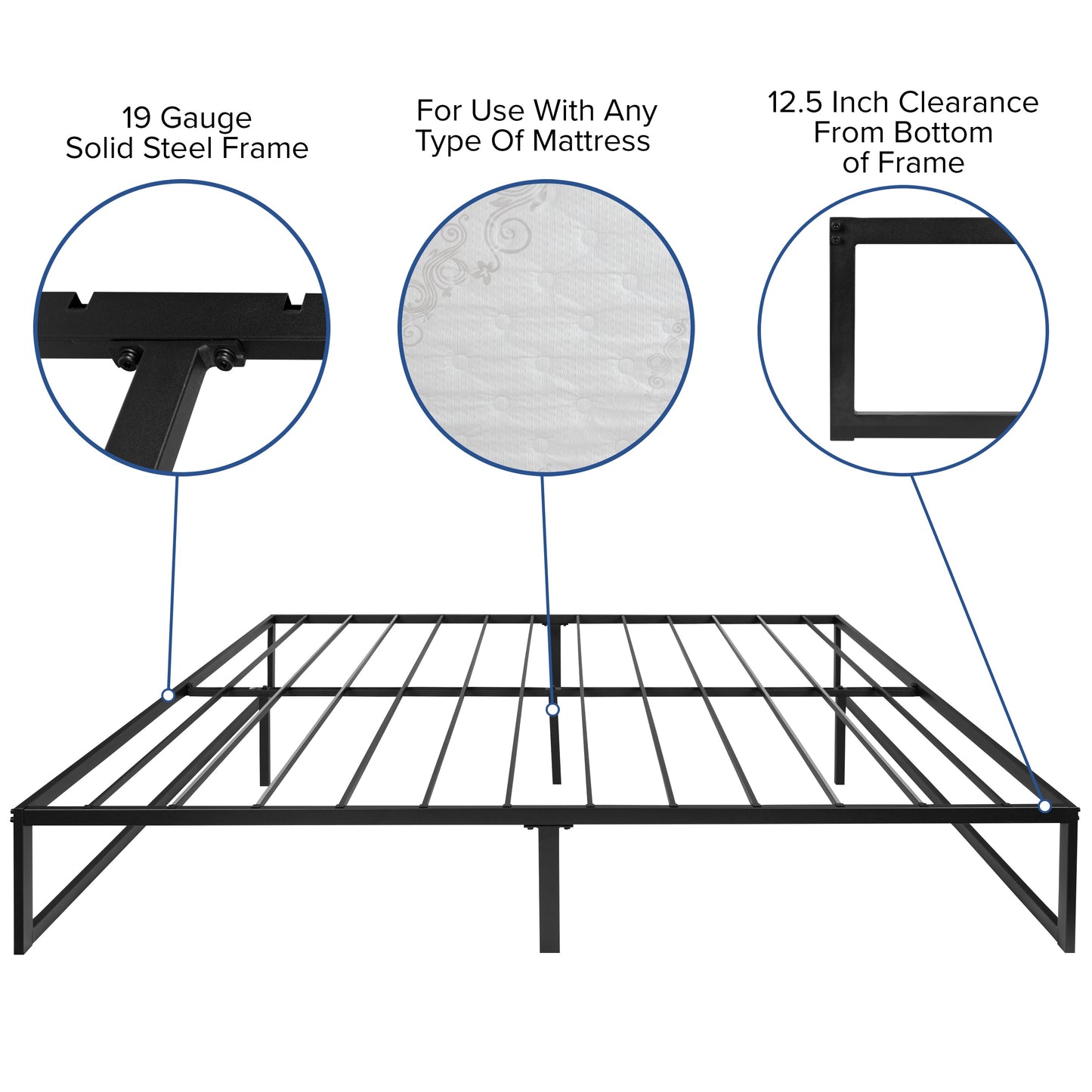 King Bed Frame & Mattress Set XU-BD10001-12MFM-K-GG