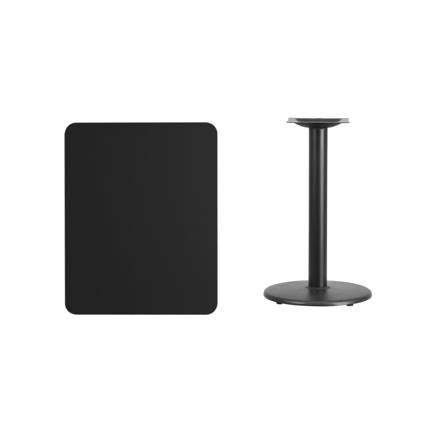 24x30 Black Table-18RD Base XU-BLKTB-2430-TR18-GG