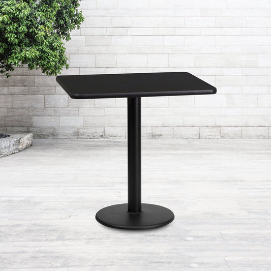 24x30 Black Table-18RD Base XU-BLKTB-2430-TR18-GG