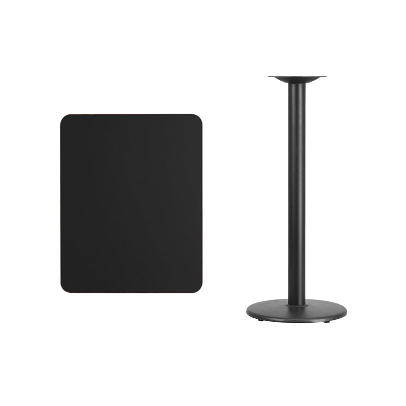 24x30 Black Table-18RD Base XU-BLKTB-2430-TR18B-GG