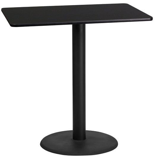 24x42 Black Table-24RD Base XU-BLKTB-2442-TR24B-GG