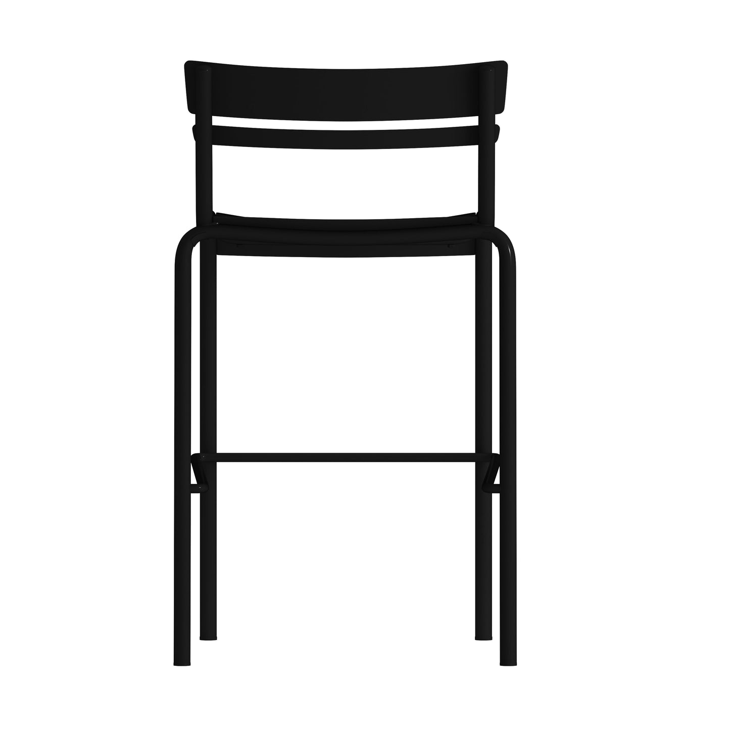 Modern Armless Commercial Grade Indoor/Outdoor Steel Stacking Bar Stool