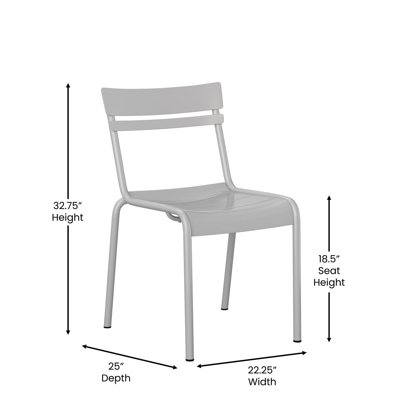 Modern Commercial Grade Indoor/Outdoor Armless Steel Stack Chair