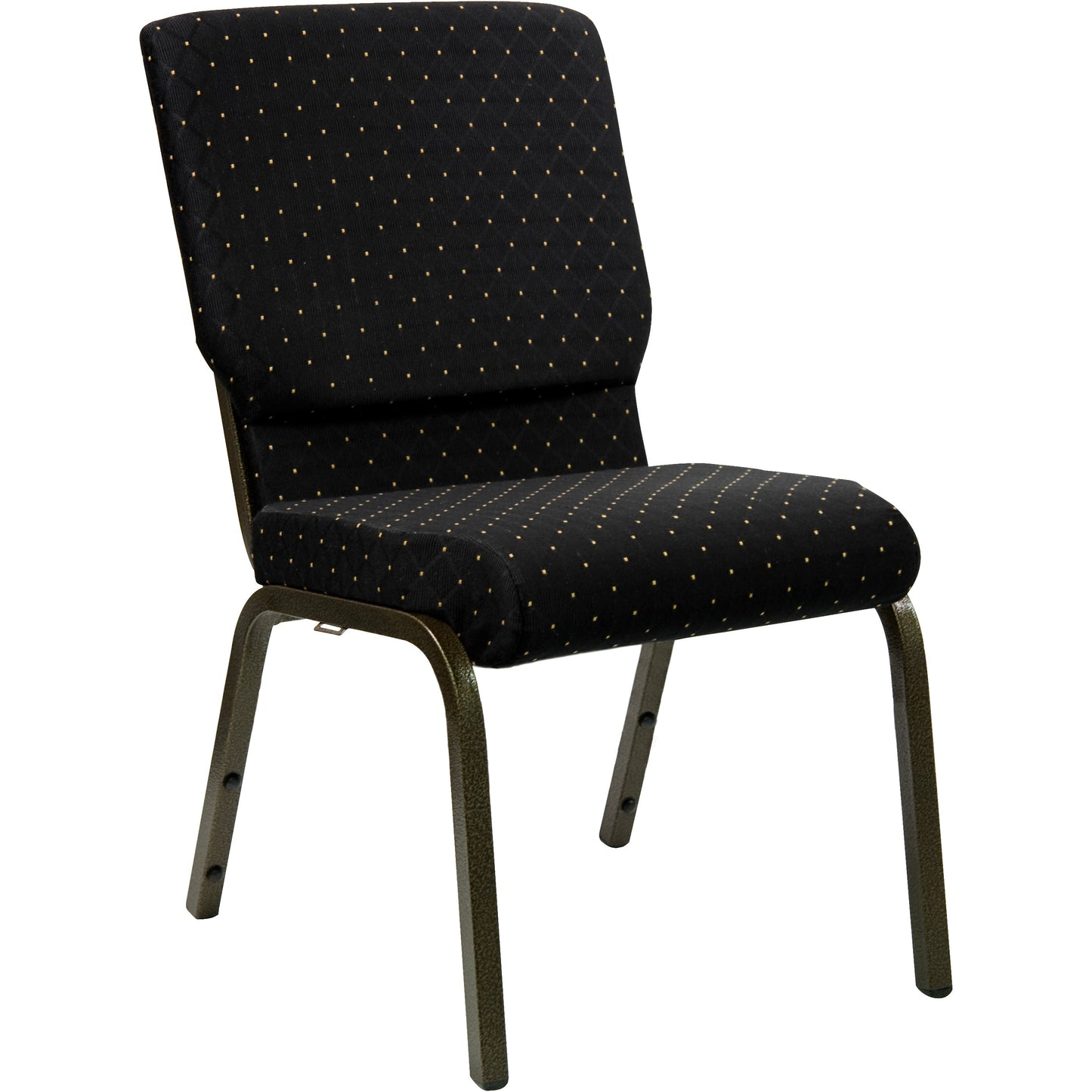 Black Dot Fabric Church Chair XU-CH-60096-BK-GG