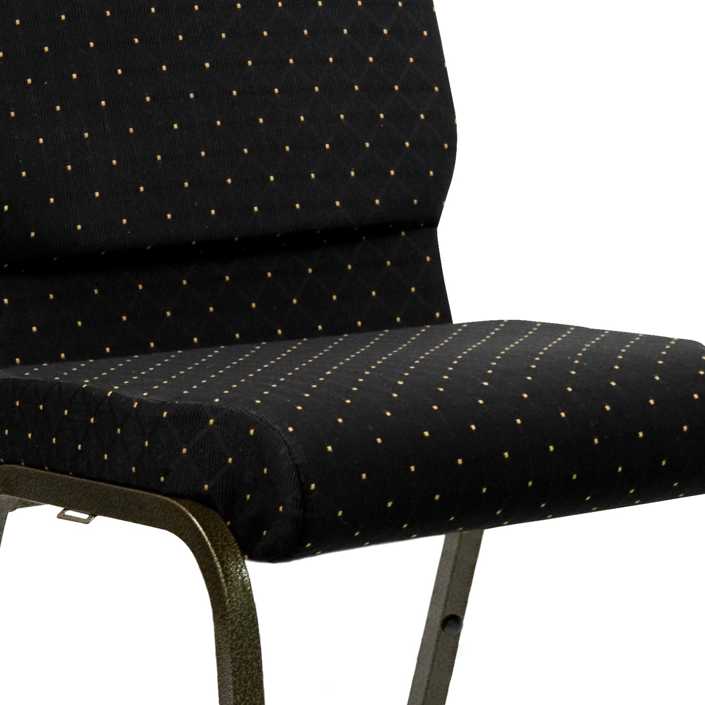 Black Dot Fabric Church Chair XU-CH-60096-BK-GG