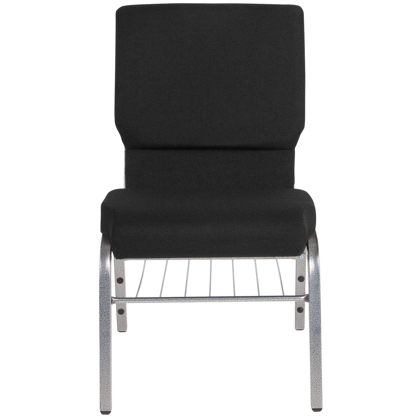 Black Fabric Church Chair XU-CH-60096-BK-SV-BAS-GG