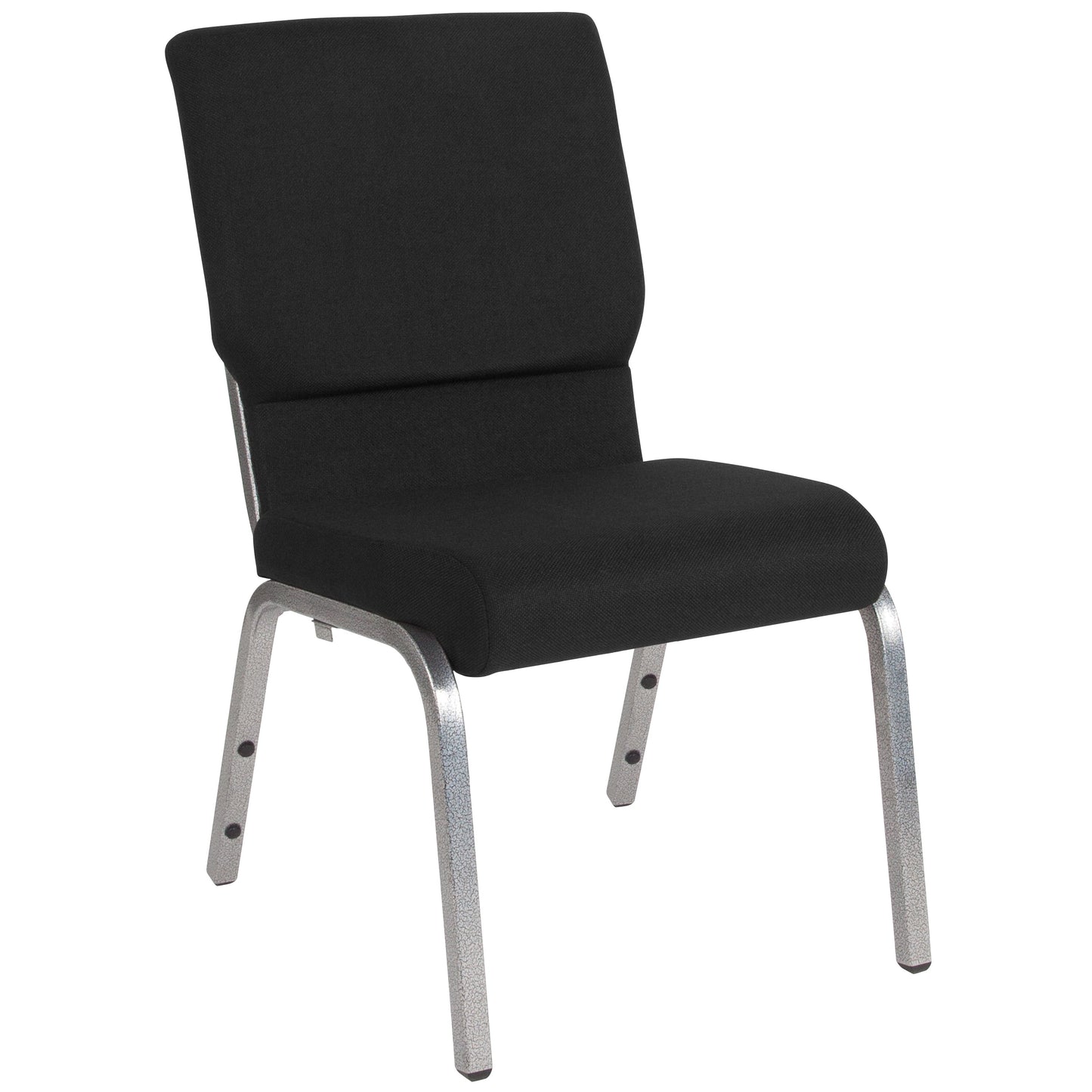 Black Fabric Church Chair XU-CH-60096-BK-SV-GG