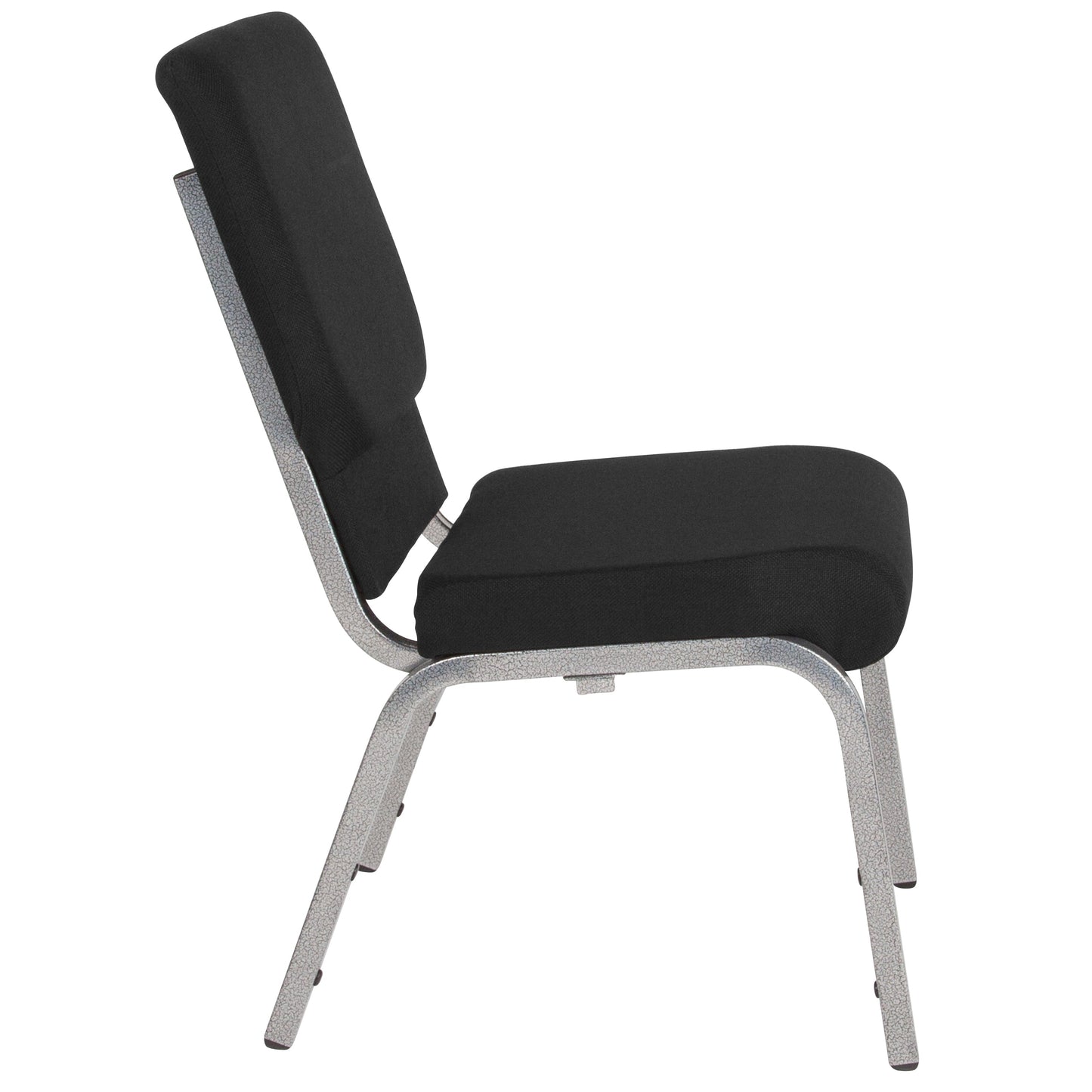 Black Fabric Church Chair XU-CH-60096-BK-SV-GG