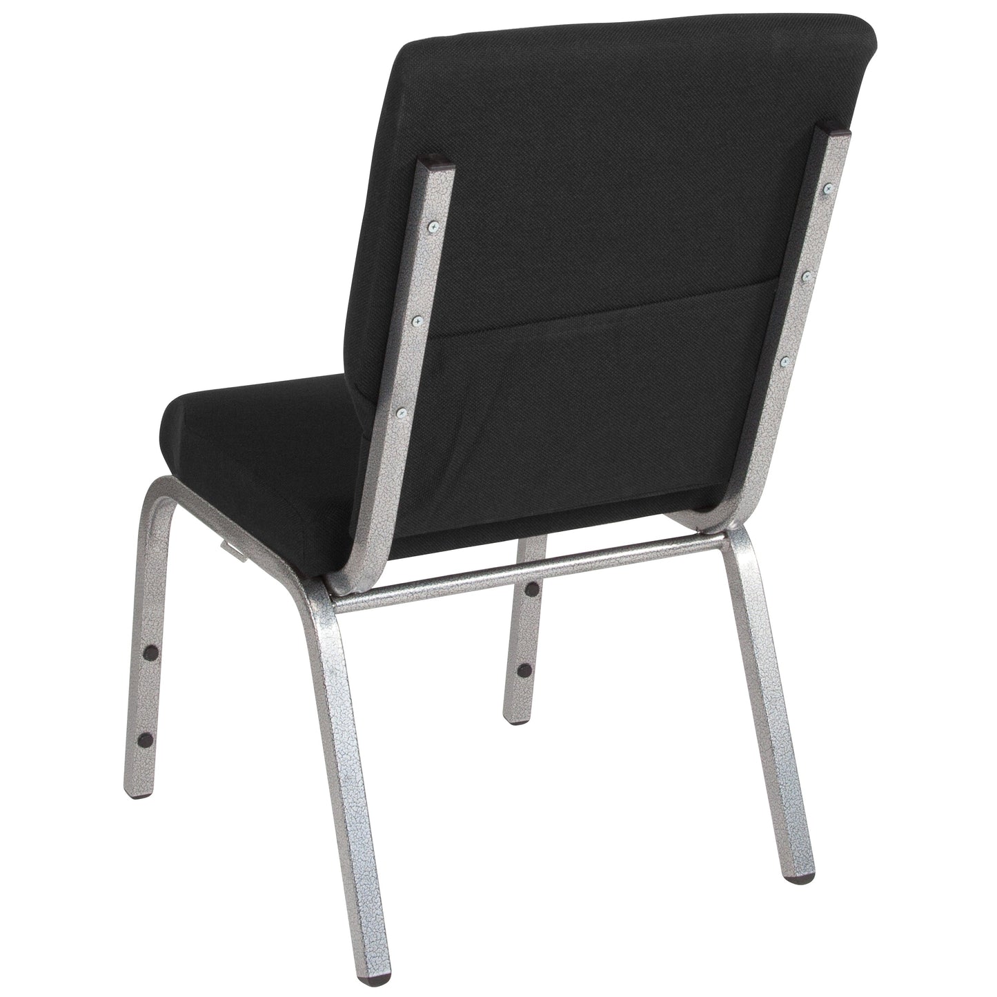 Black Fabric Church Chair XU-CH-60096-BK-SV-GG