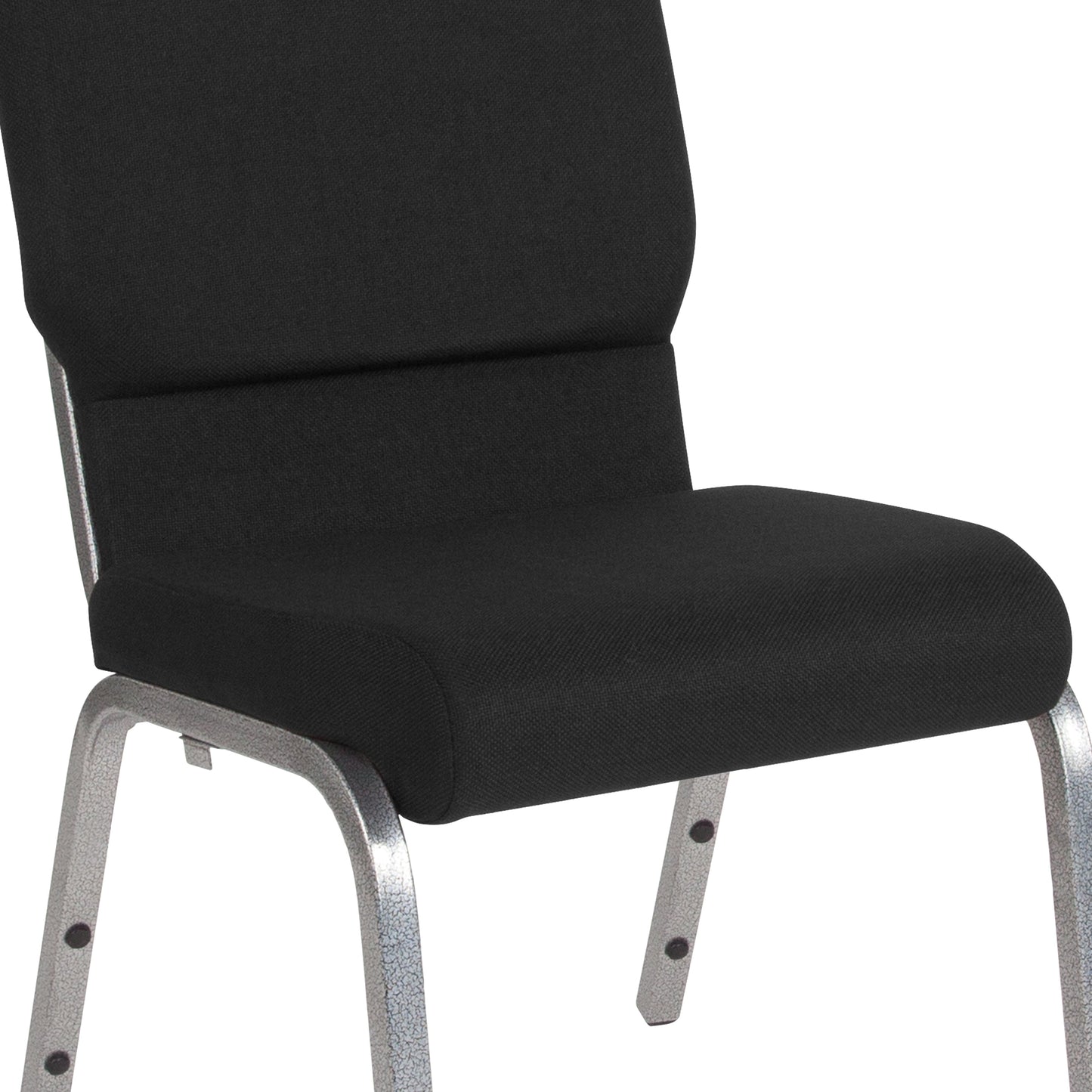 Black Fabric Church Chair XU-CH-60096-BK-SV-GG