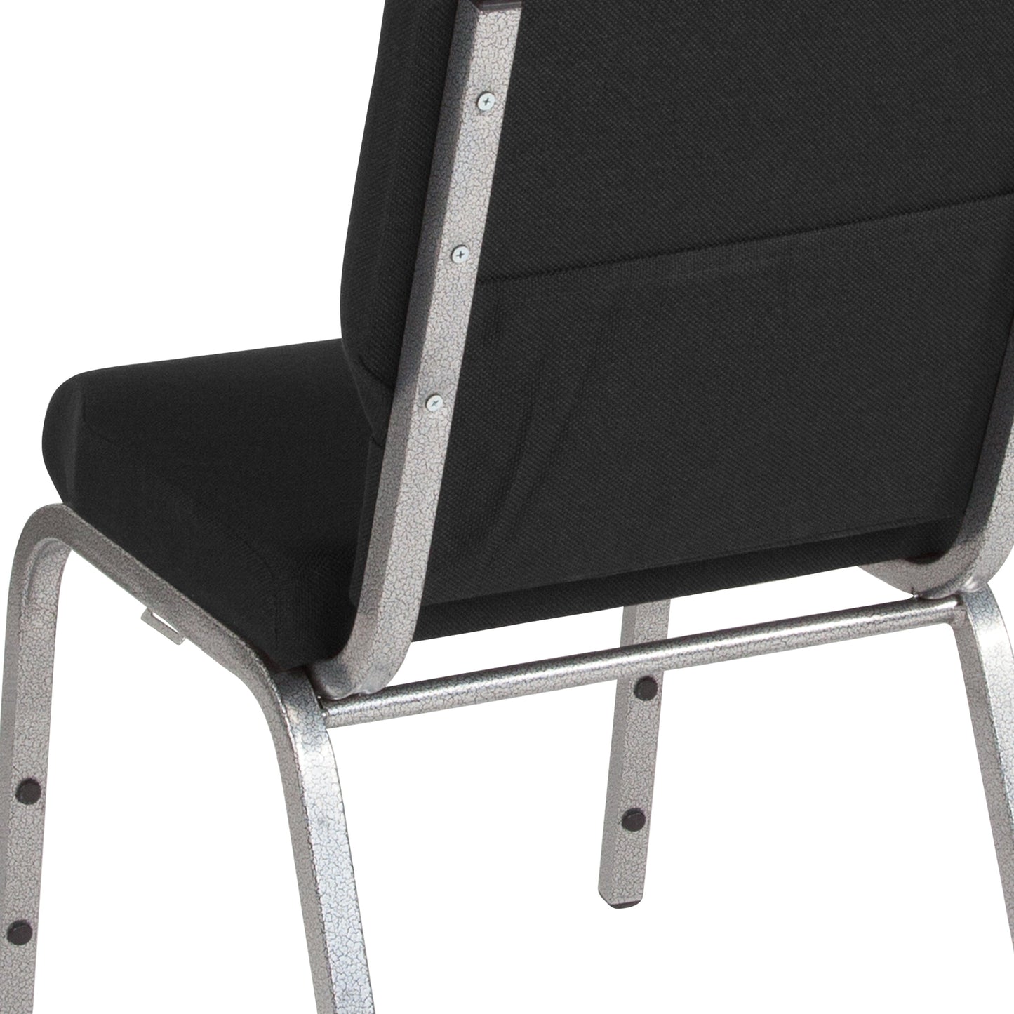 Black Fabric Church Chair XU-CH-60096-BK-SV-GG