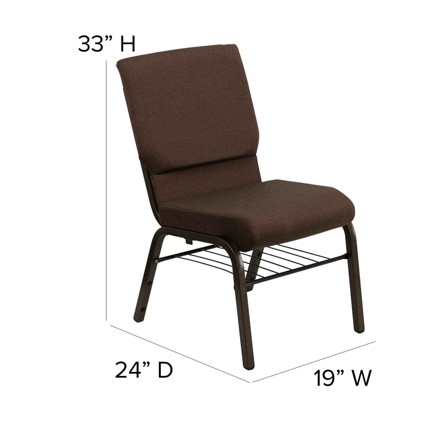 Brown Fabric Church Chair XU-CH-60096-BN-BAS-GG