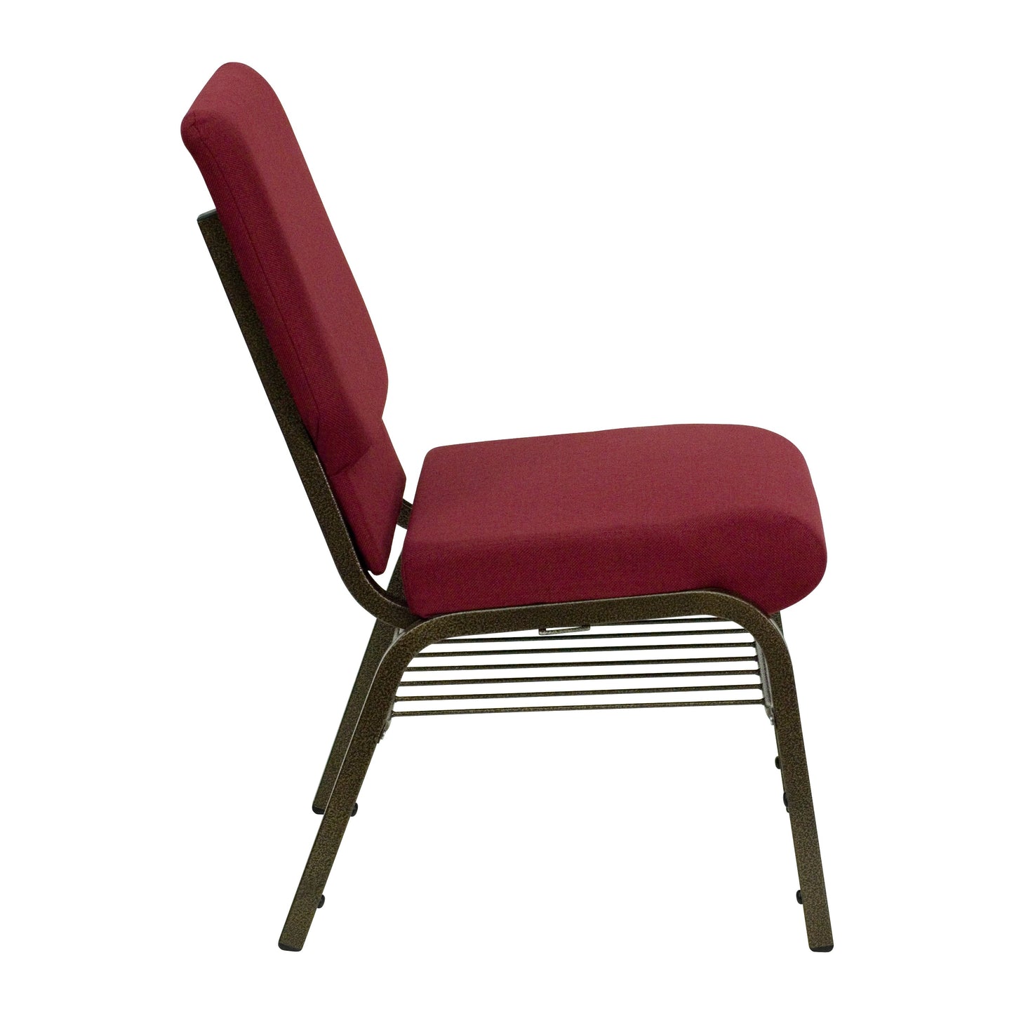 Burgundy Fabric Church Chair XU-CH-60096-BY-BAS-GG