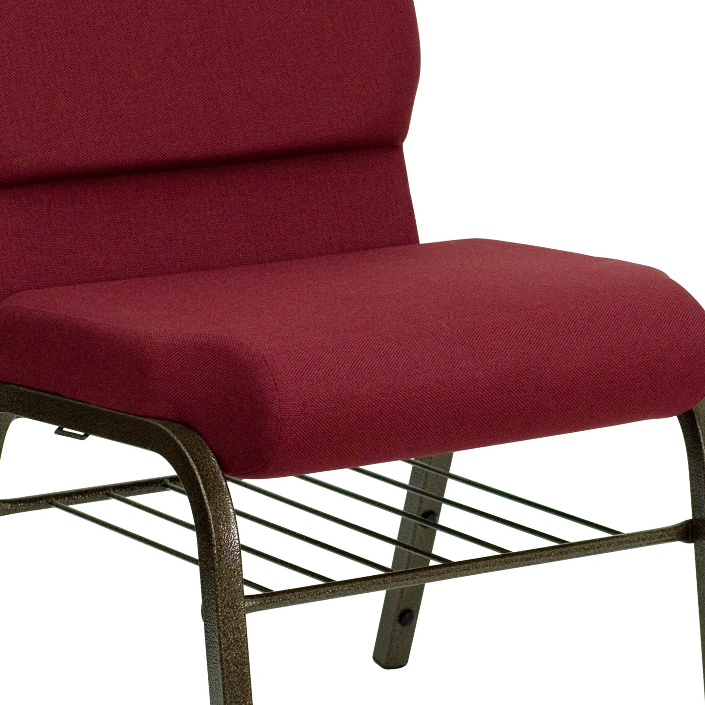 Burgundy Fabric Church Chair XU-CH-60096-BY-BAS-GG