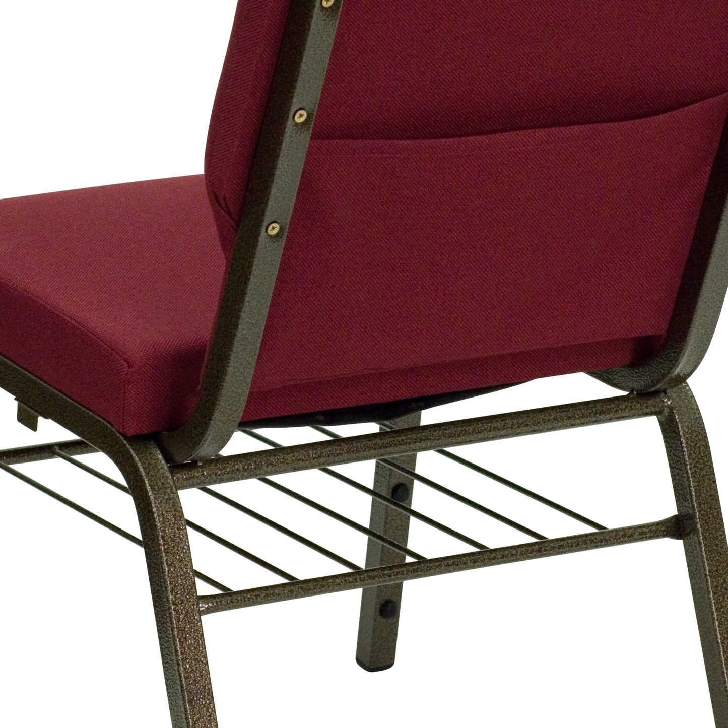 Burgundy Fabric Church Chair XU-CH-60096-BY-BAS-GG