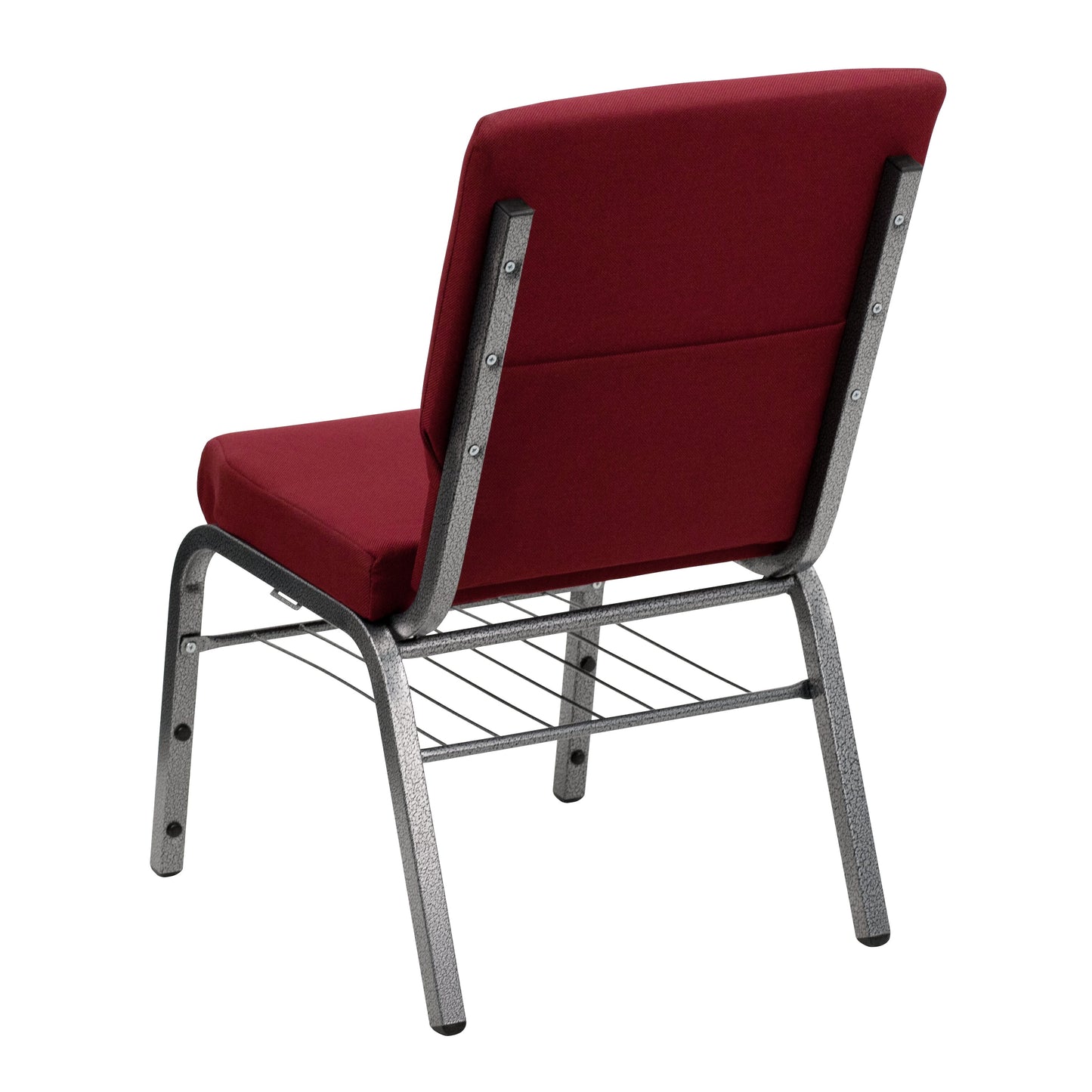 Burgundy Fabric Church Chair XU-CH-60096-BY-SILV-BAS-GG