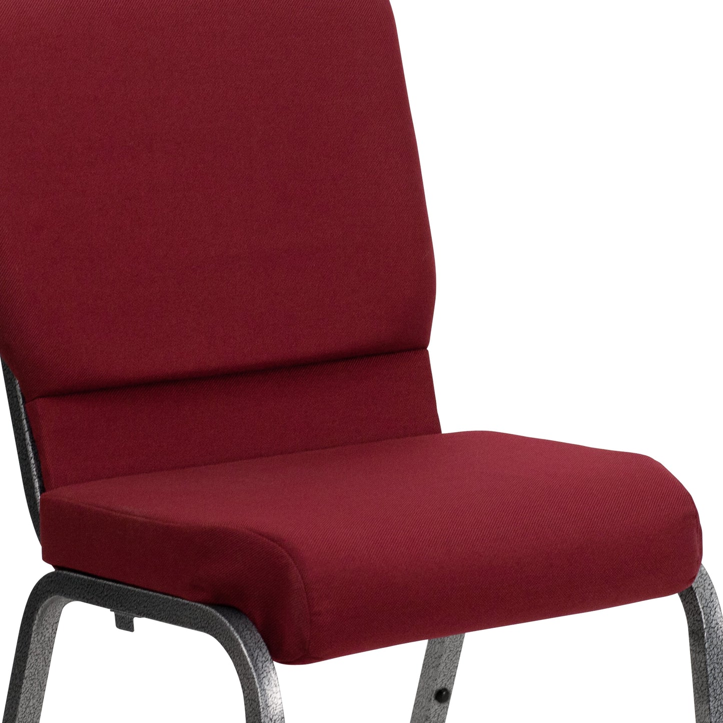 Burgundy Fabric Church Chair XU-CH-60096-BY-SILV-GG