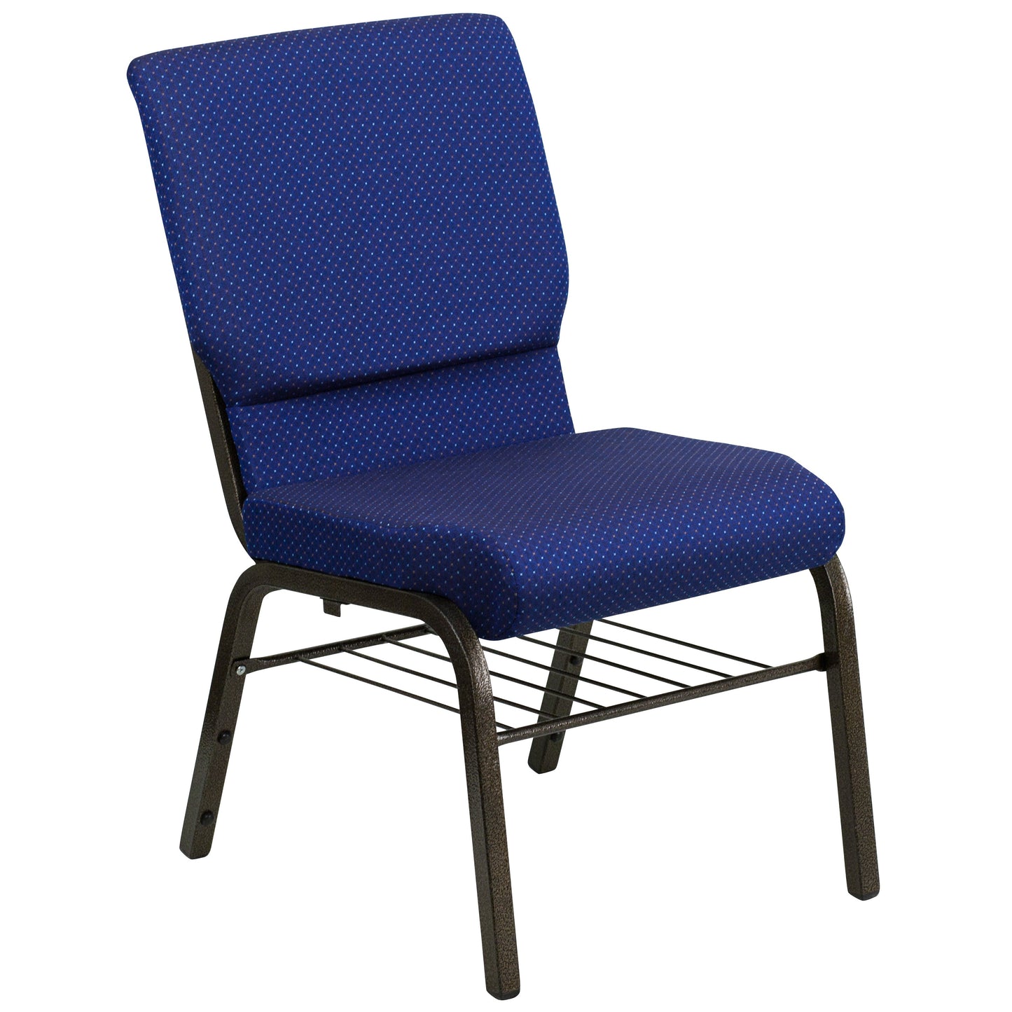 Blue Fabric Church Chair XU-CH-60096-NVY-DOT-BAS-GG