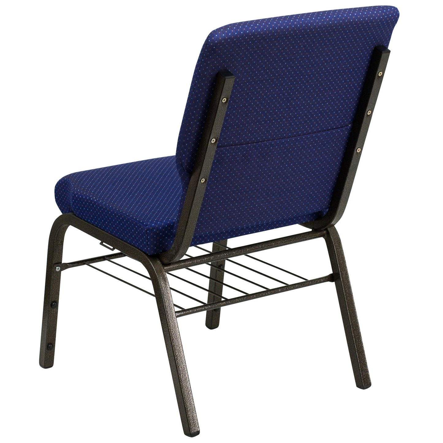 Blue Fabric Church Chair XU-CH-60096-NVY-DOT-BAS-GG