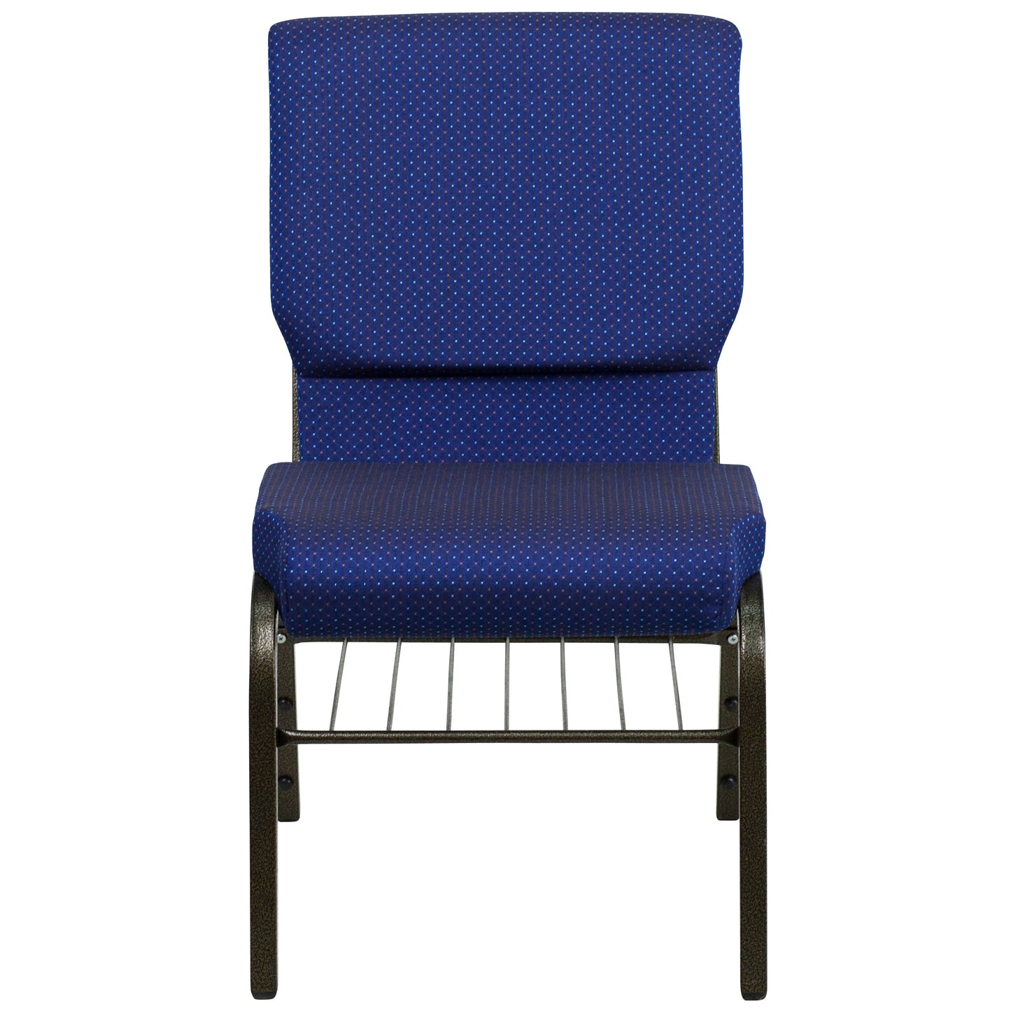 Blue Fabric Church Chair XU-CH-60096-NVY-DOT-BAS-GG