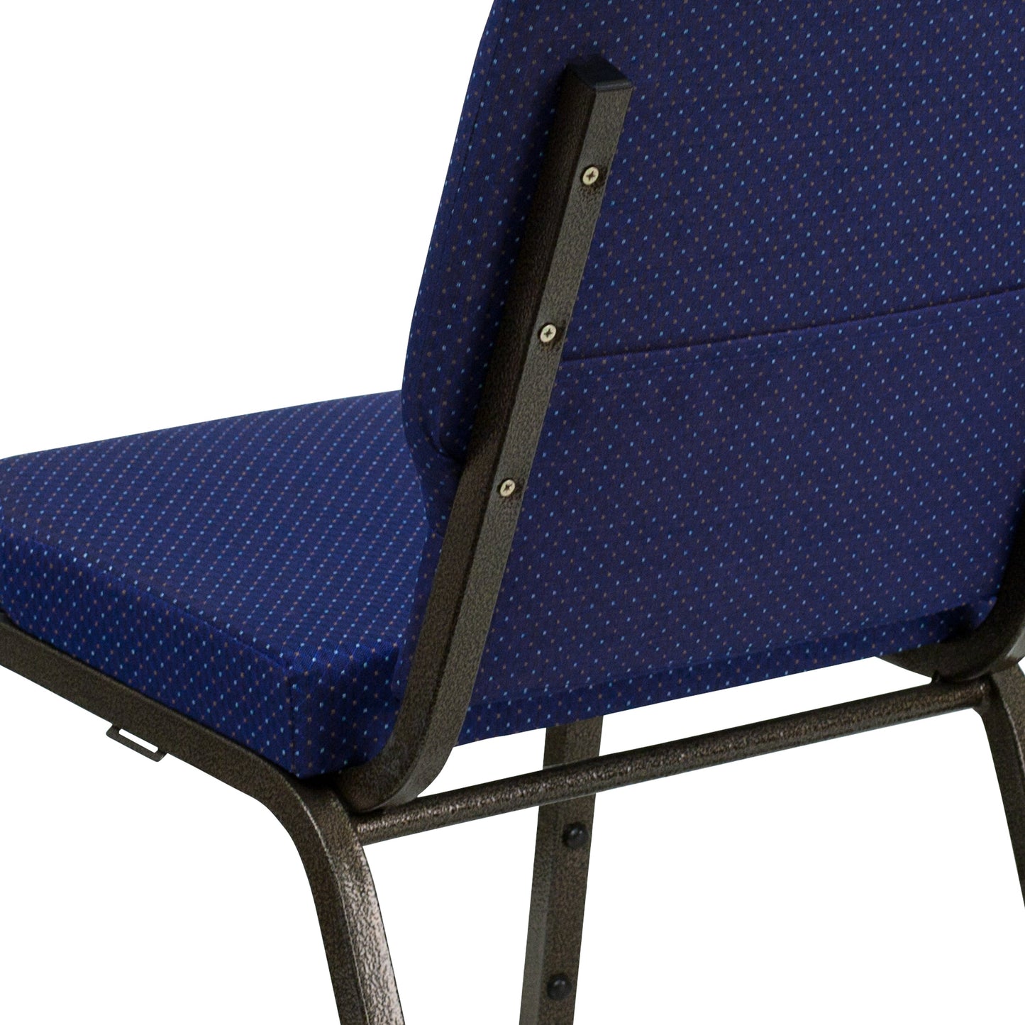 Blue Fabric Church Chair XU-CH-60096-NVY-DOT-GG