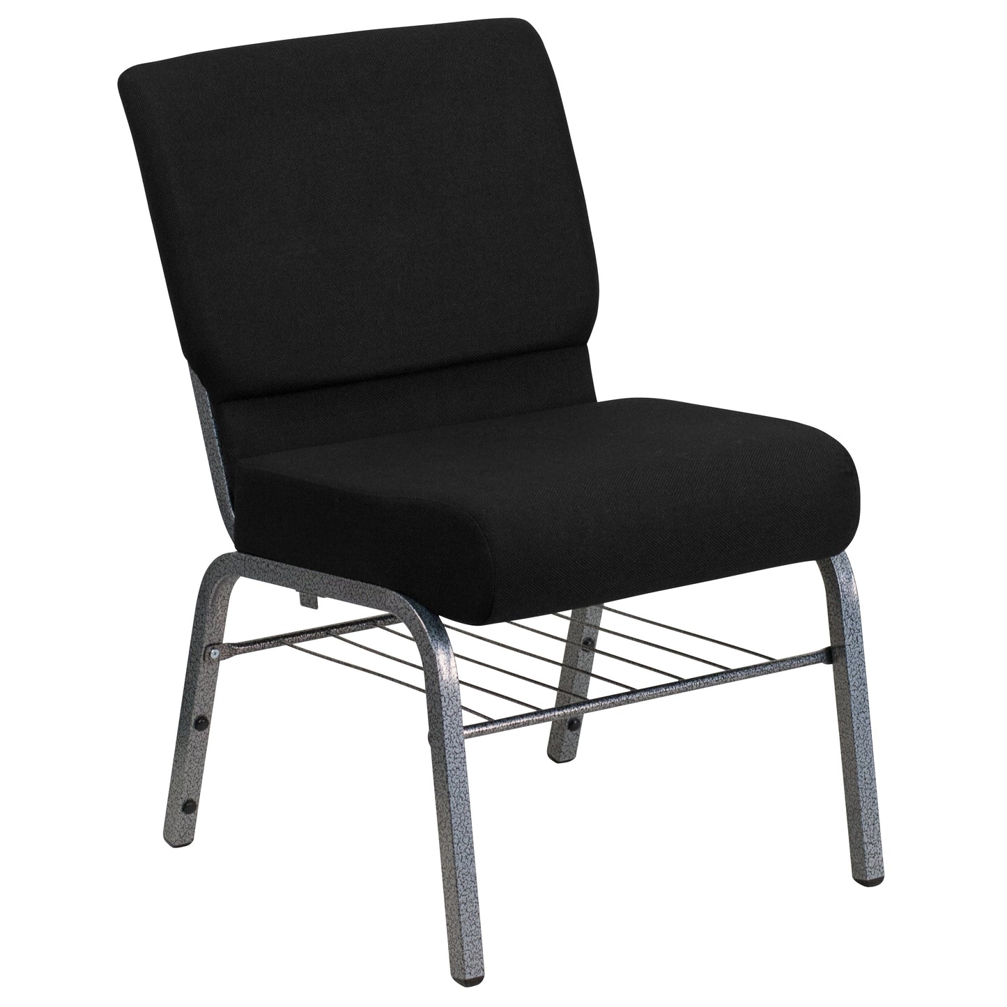 Black Fabric Church Chair XU-CH0221-BK-SV-BAS-GG