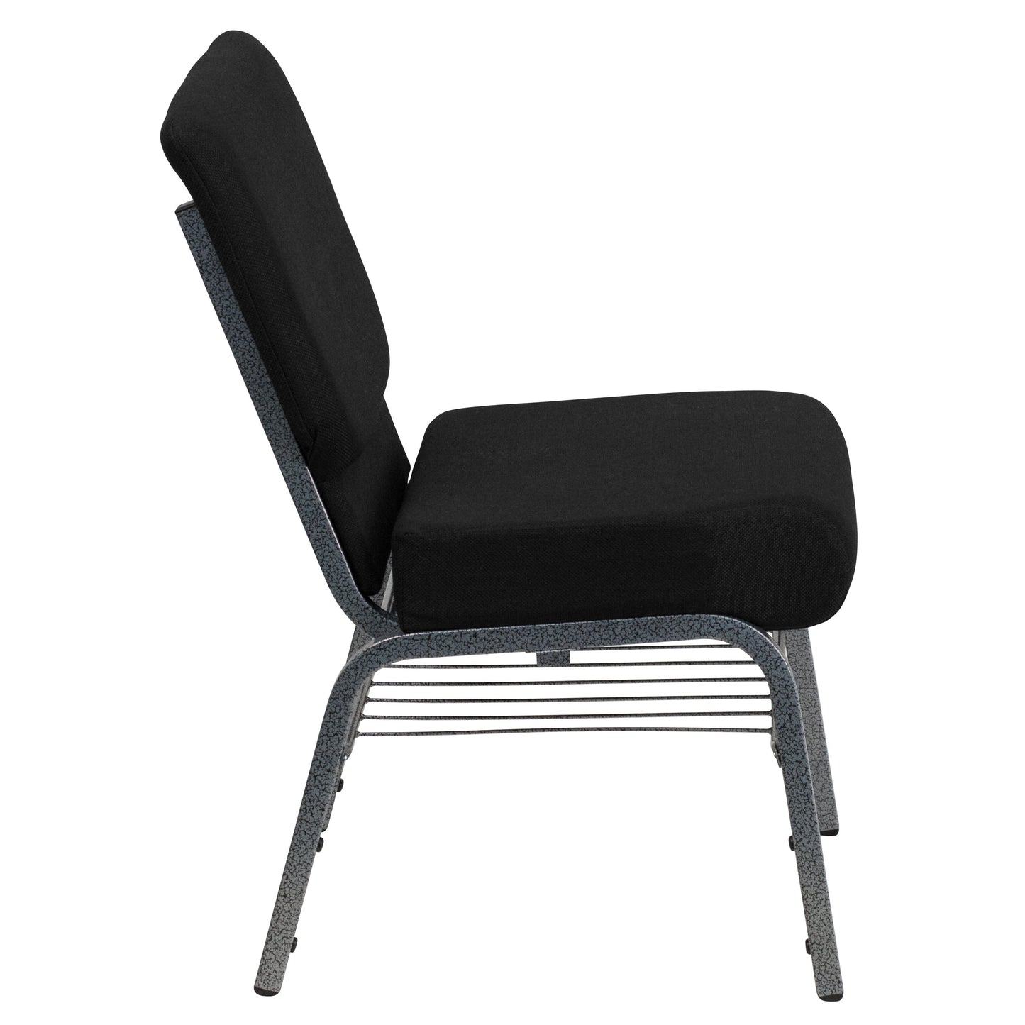 Black Fabric Church Chair XU-CH0221-BK-SV-BAS-GG