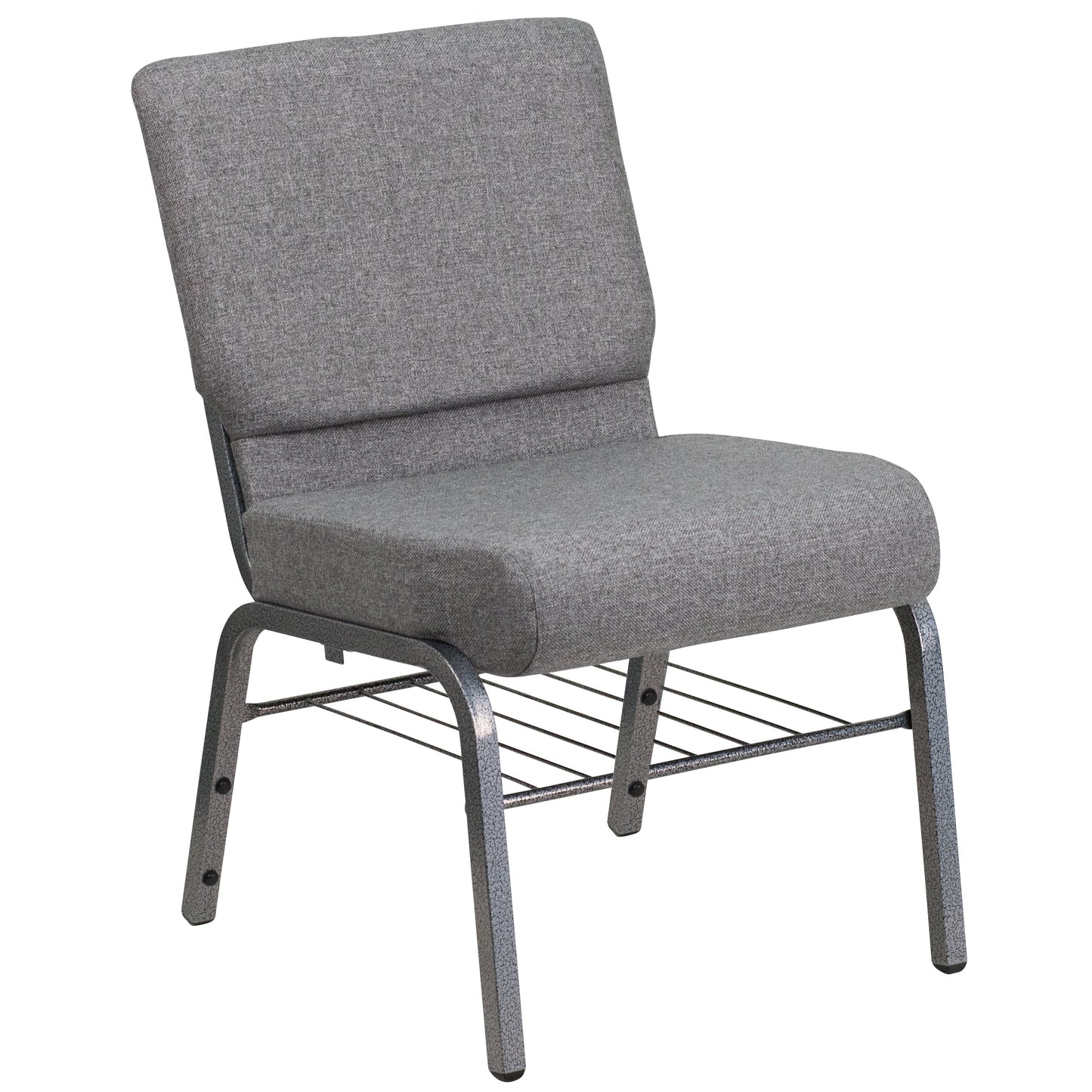 Gray Fabric Church Chair XU-CH0221-GY-SV-BAS-GG