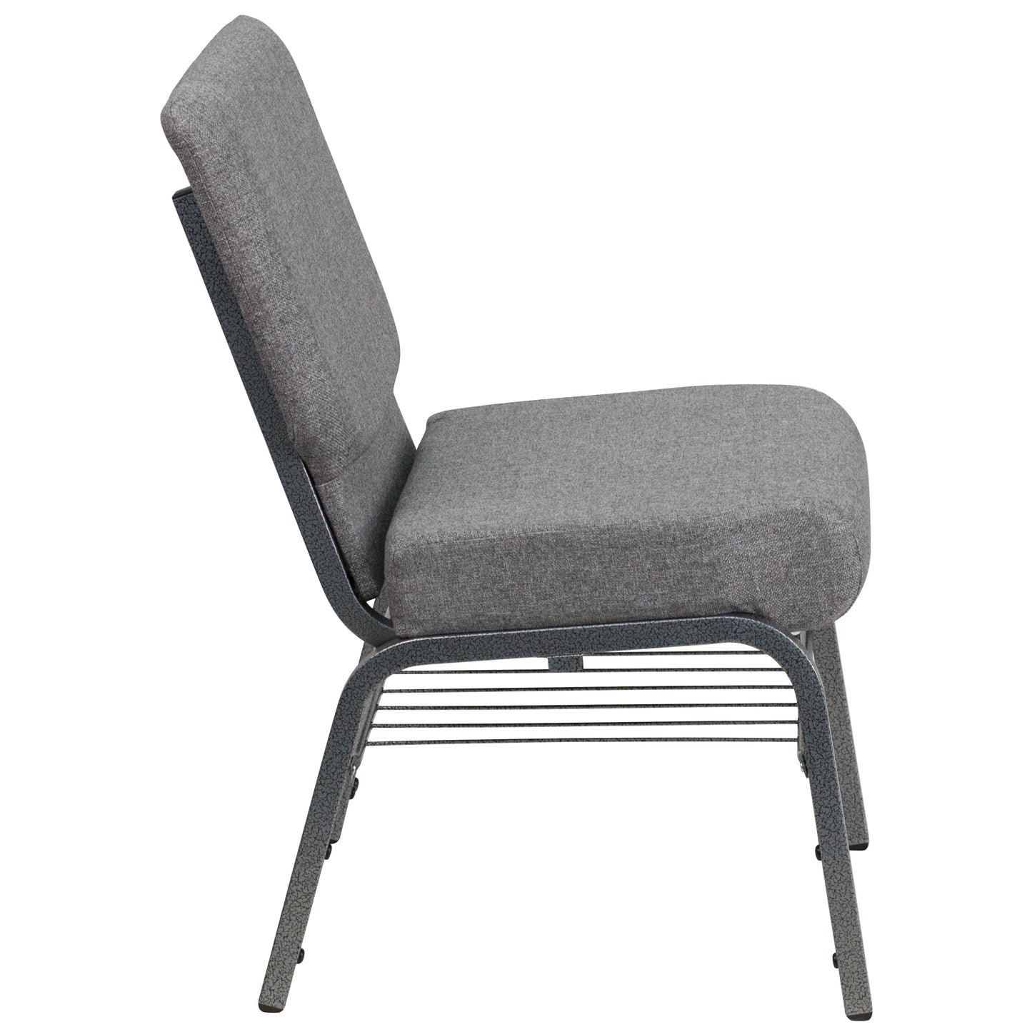 Gray Fabric Church Chair XU-CH0221-GY-SV-BAS-GG