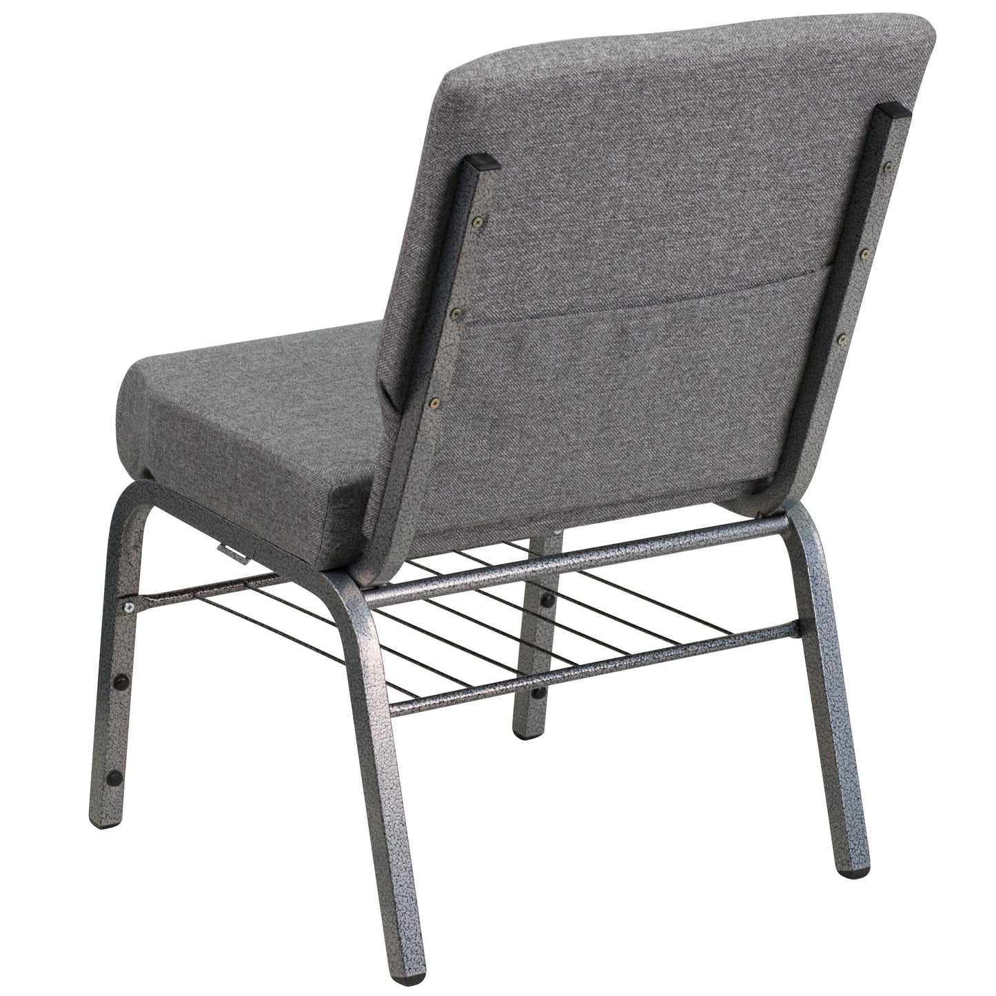 Gray Fabric Church Chair XU-CH0221-GY-SV-BAS-GG