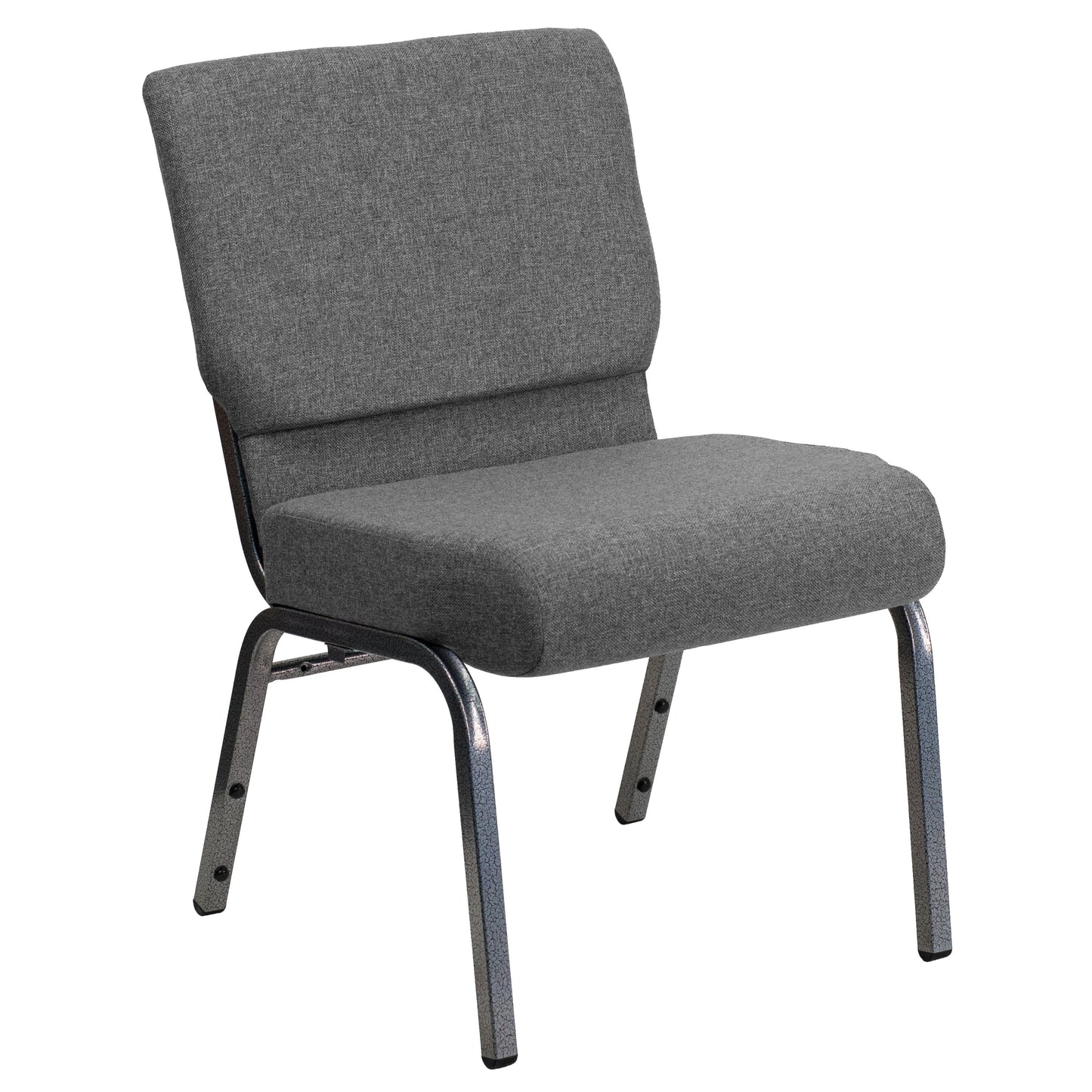 Gray Fabric Church Chair XU-CH0221-GY-SV-GG