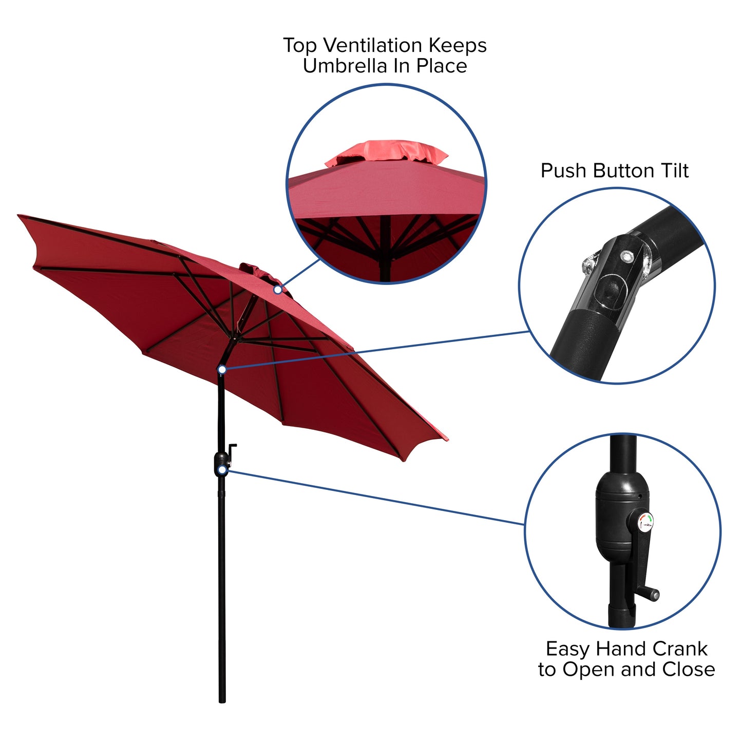 Table-4 Chairs-Umbrella & Base XU-DG-304860064-UB19BRD-GG