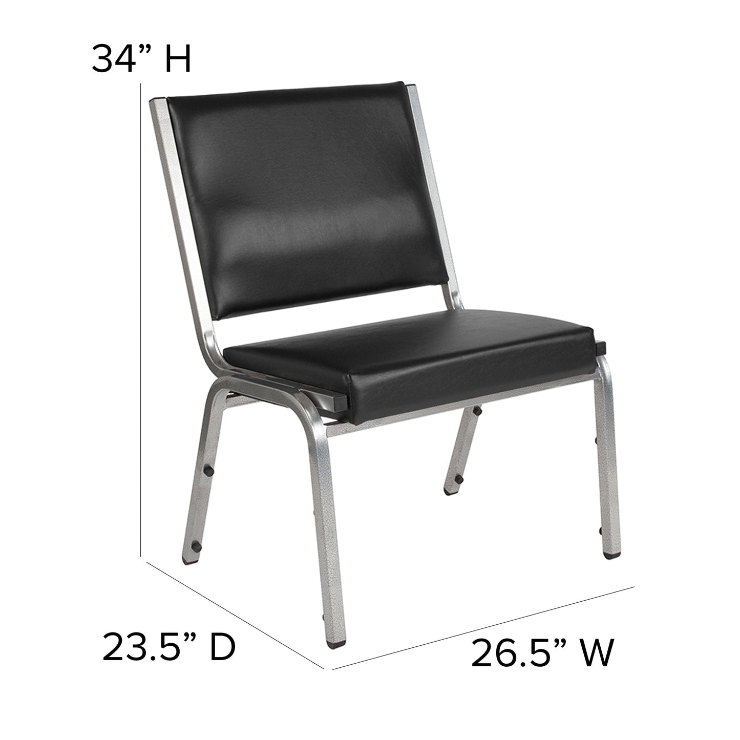 Black Vinyl Bariatric Chair XU-DG-60442-660-1-BV-GG