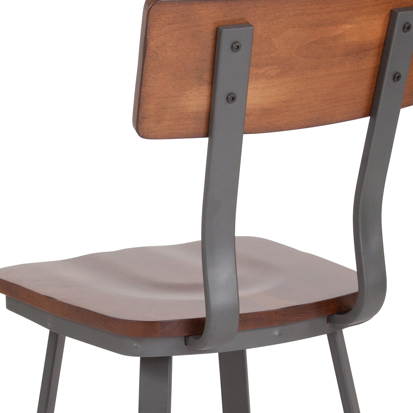 Walnut/Gray Metal Chair XU-DG-60582-GG