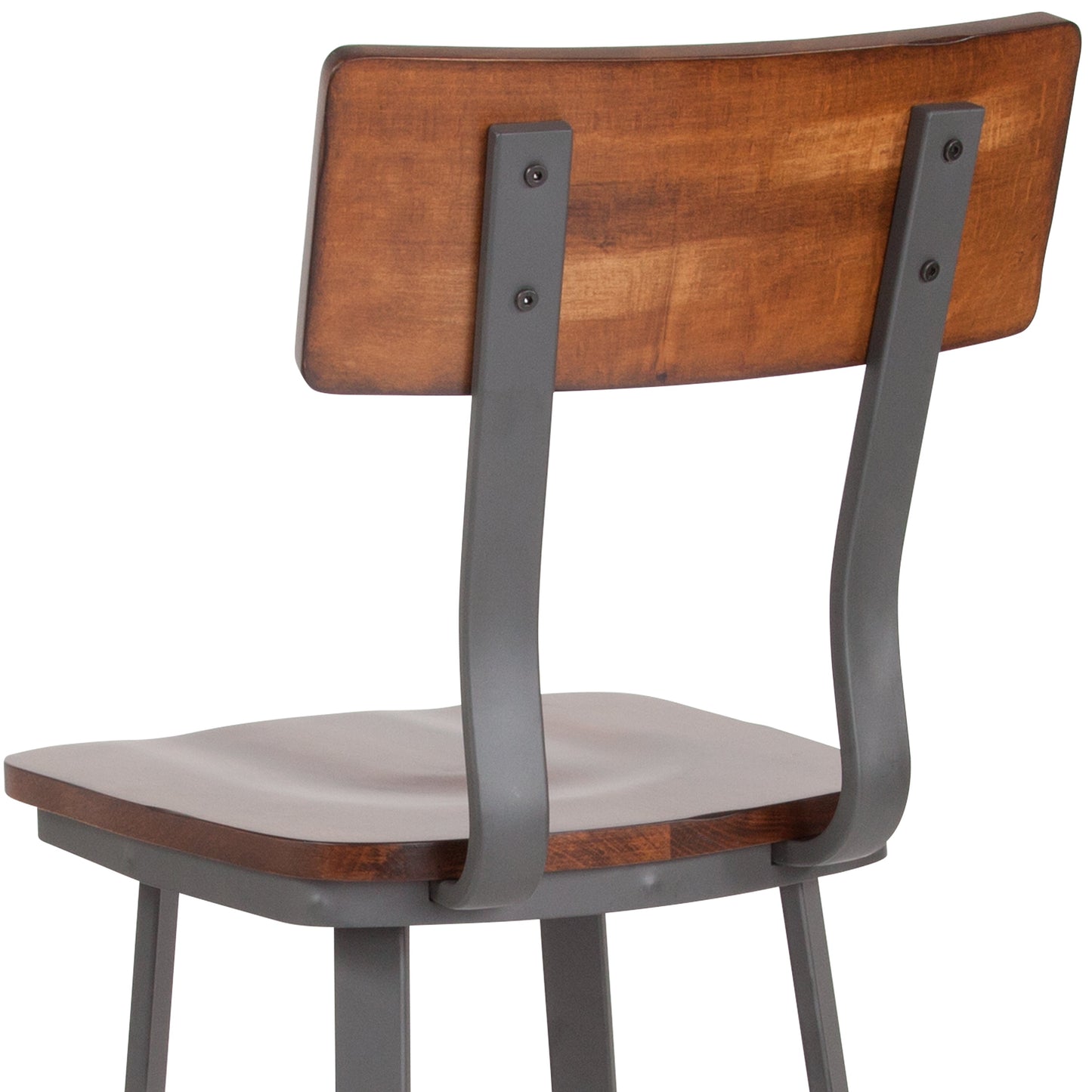 Walnut/Gray Metal Barstool XU-DG-60582B-GG