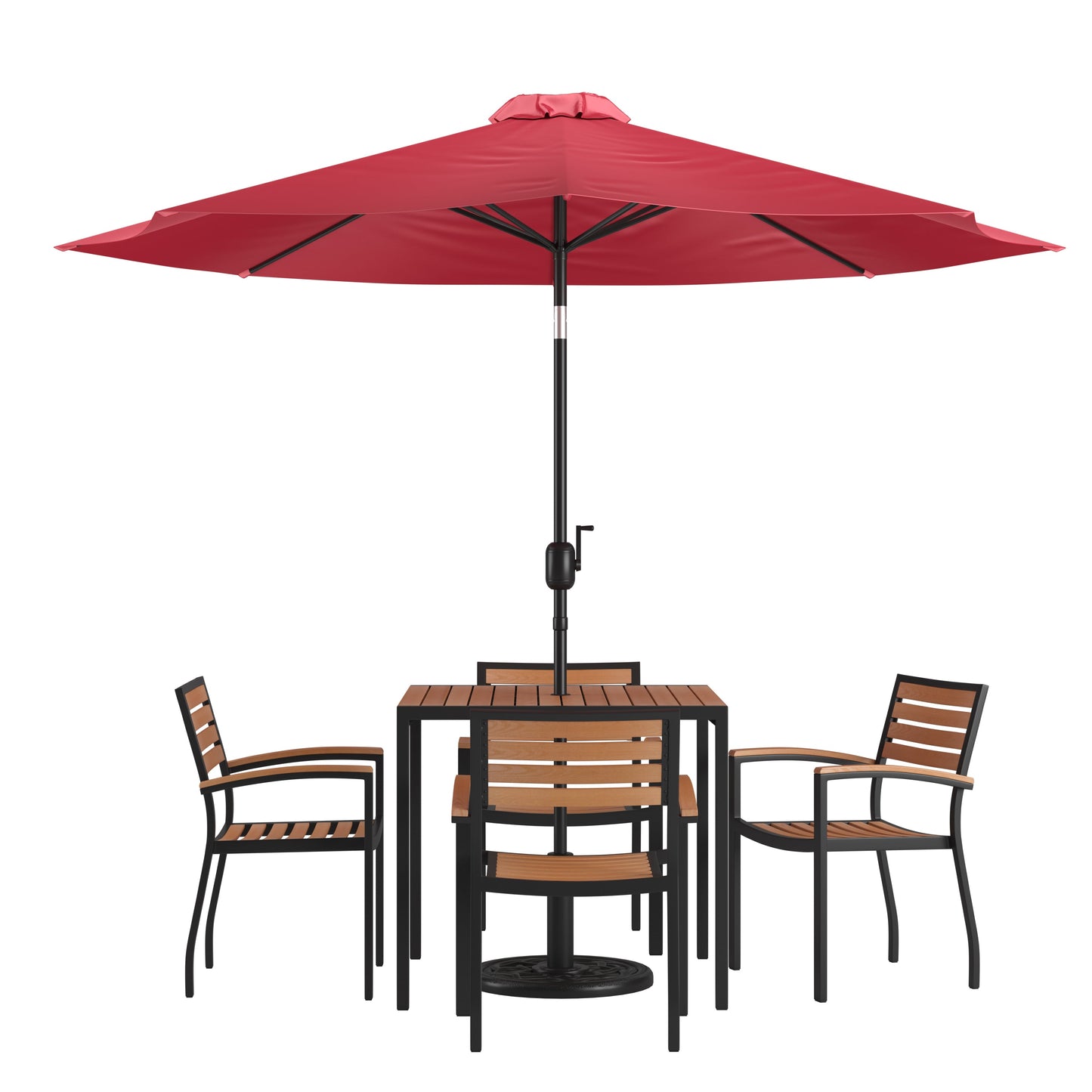 Table-4 Chairs-Umbrella & Base XU-DG-810060064-UB19BRD-GG