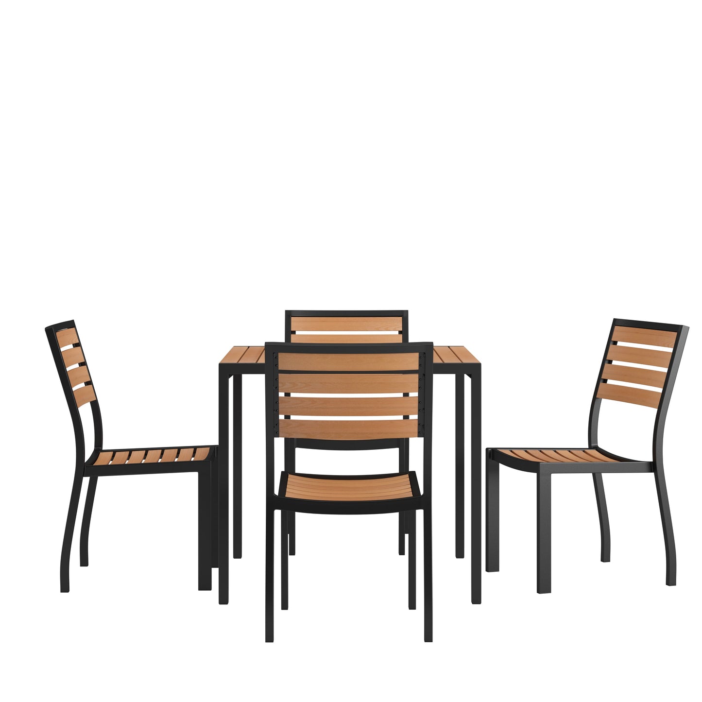 Faux Teak Patio Table-4 Chairs XU-DG-810060364-GG